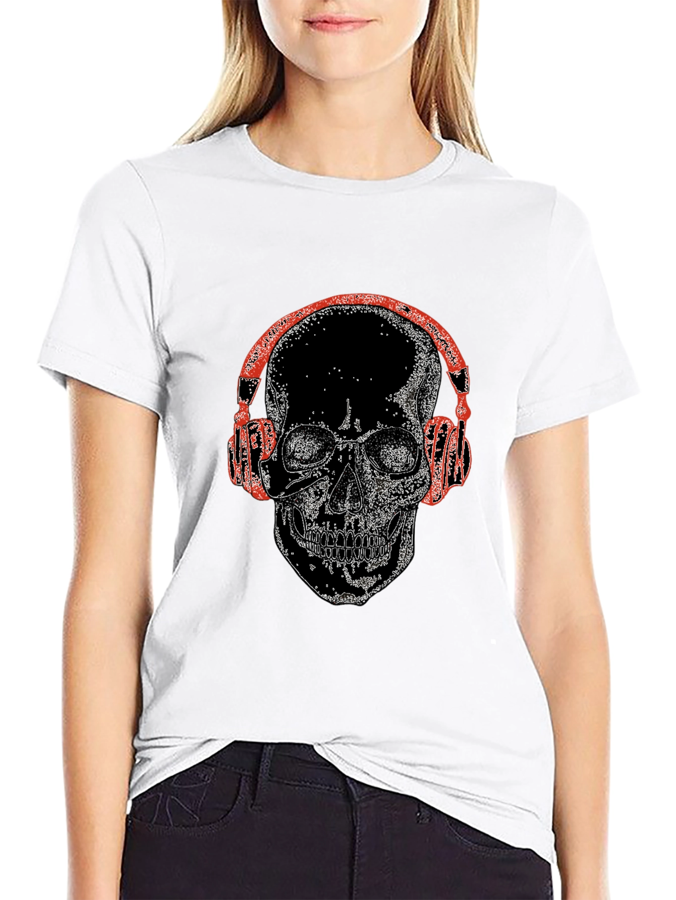 Skull With Headphones Graphic Tee