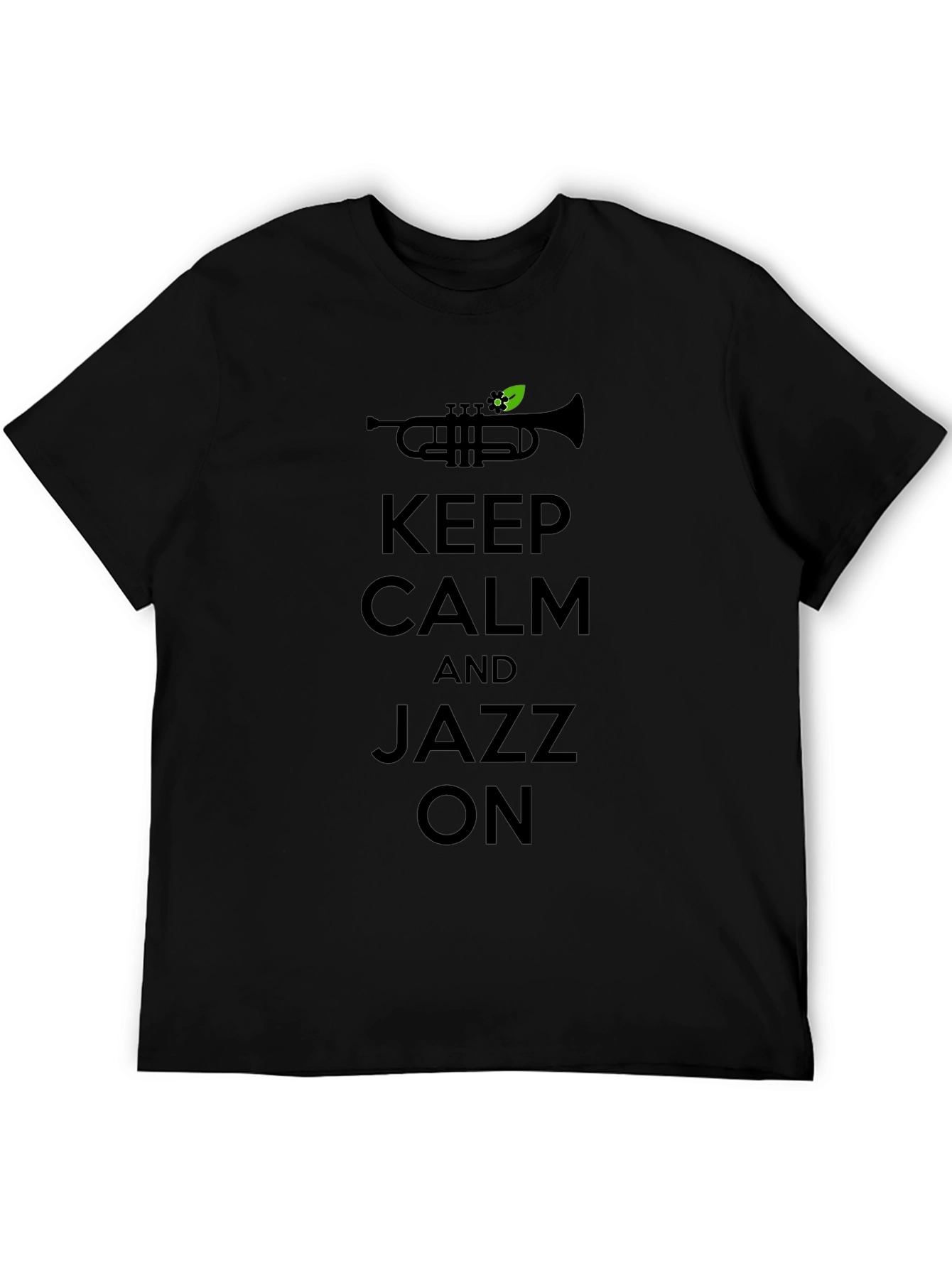 Keep Calm and Jazz On Graphic Tee - Black