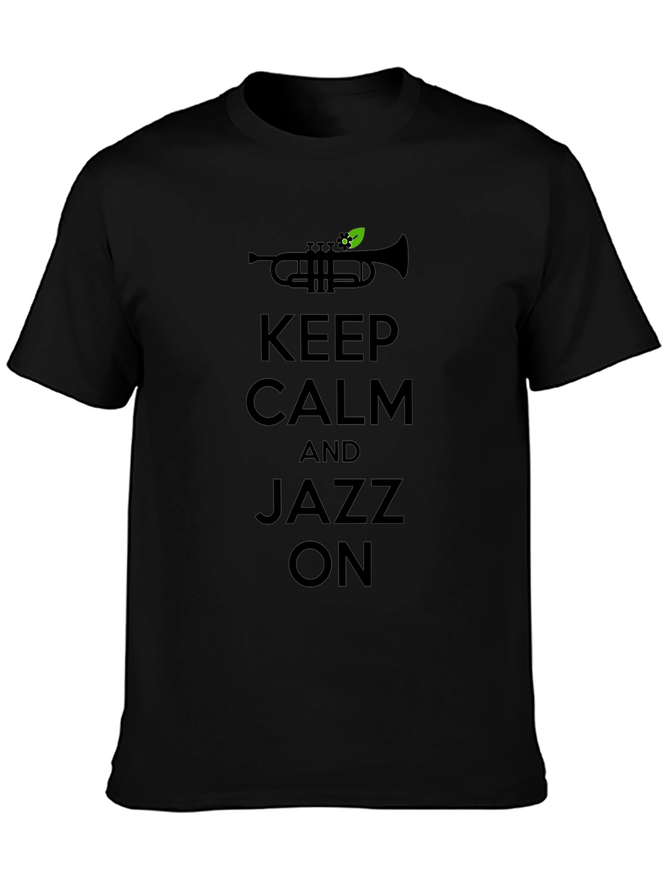 Keep Calm and Jazz On Graphic Tee - Black