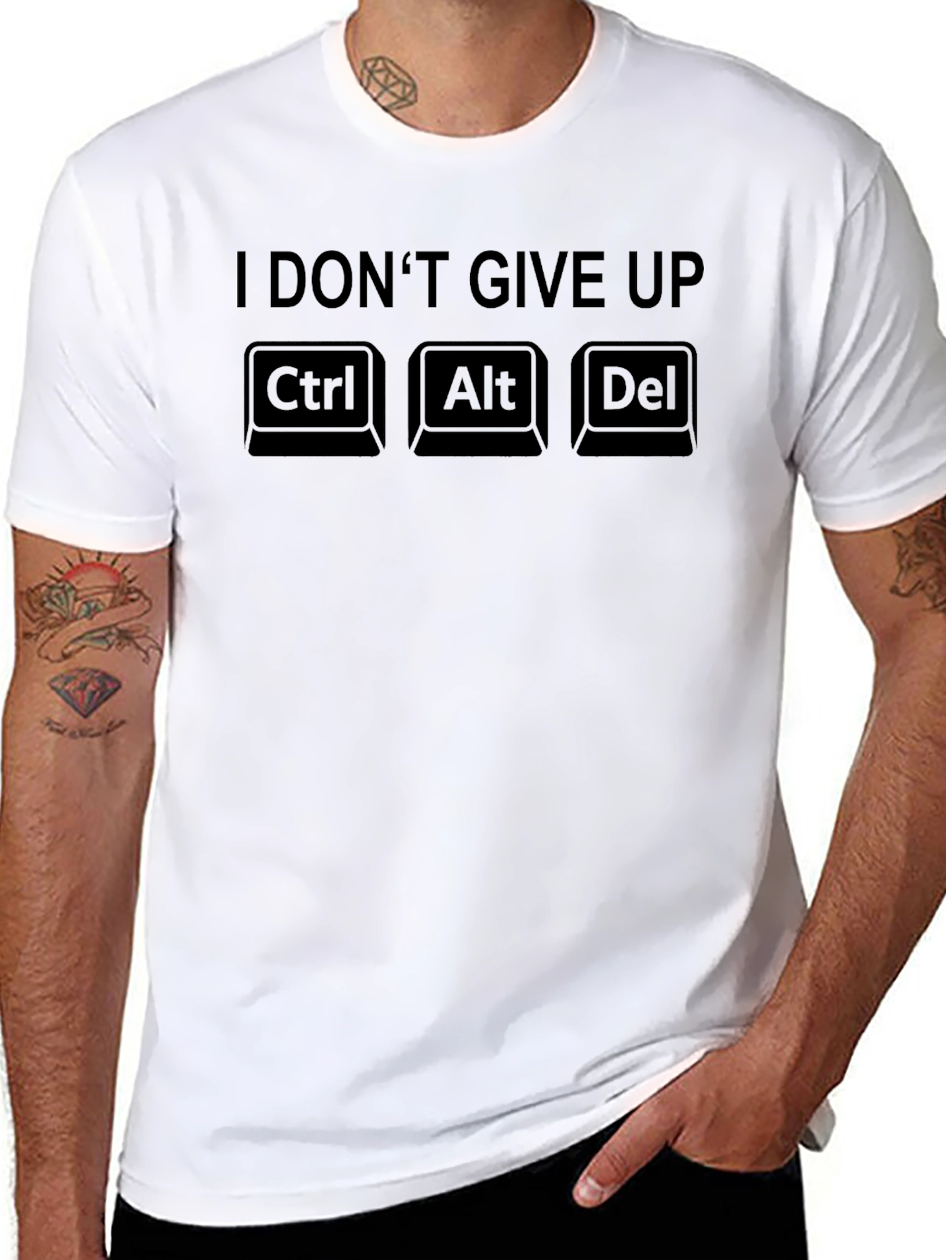 I Dont Give Up Ctrl Alt Del Mens T-Shirt