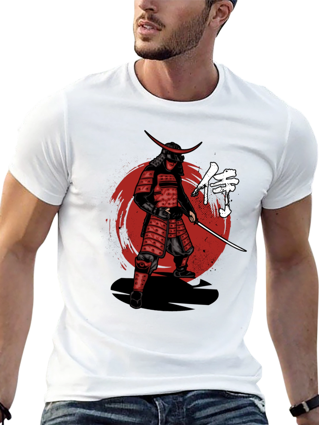 Samurai Warrior Graphic T-Shirt - Black