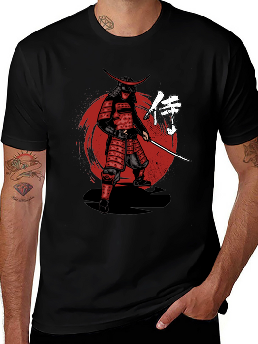 Samurai Warrior Graphic T-Shirt - Black