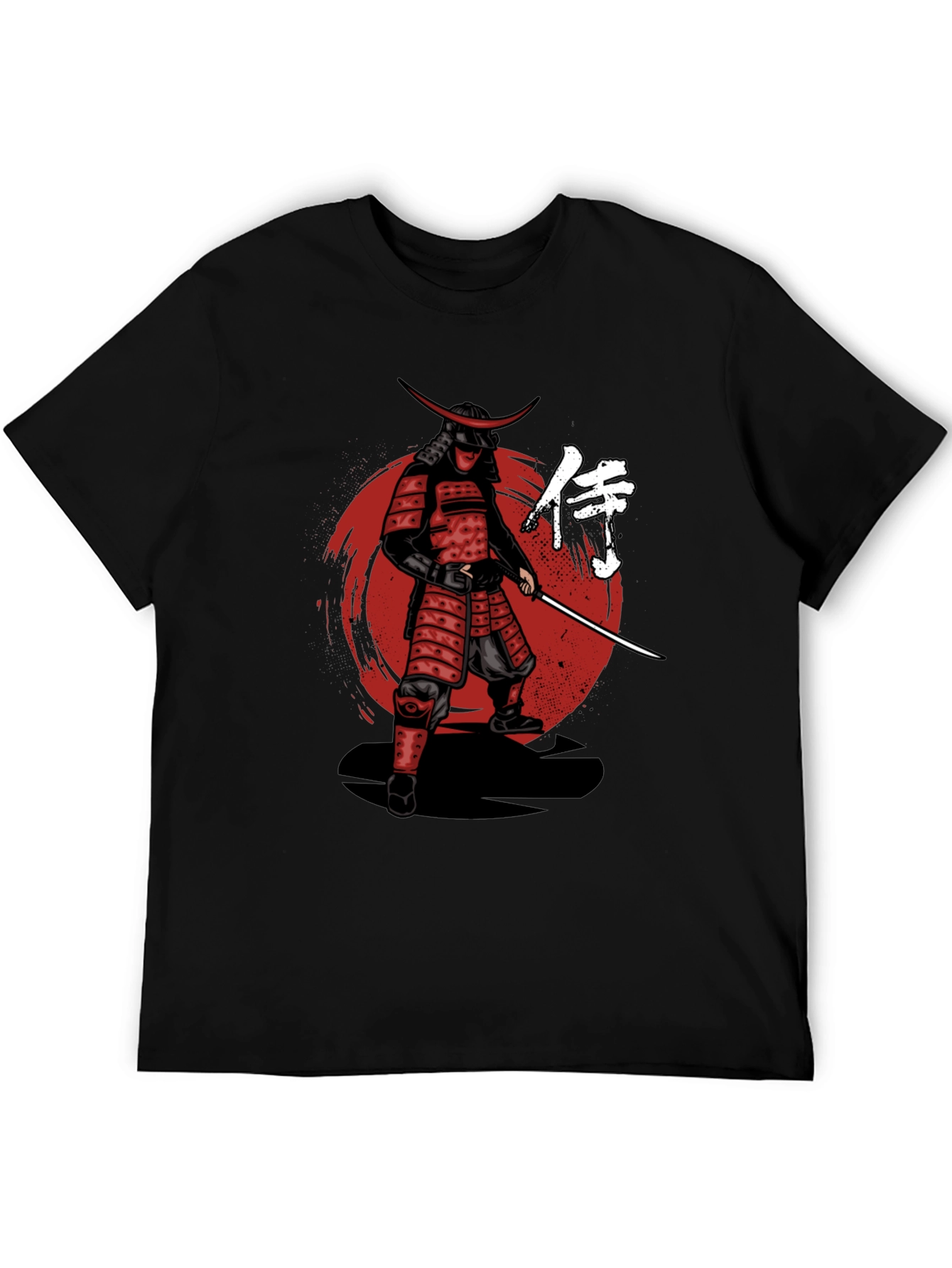 Samurai Warrior Graphic T-Shirt - Black