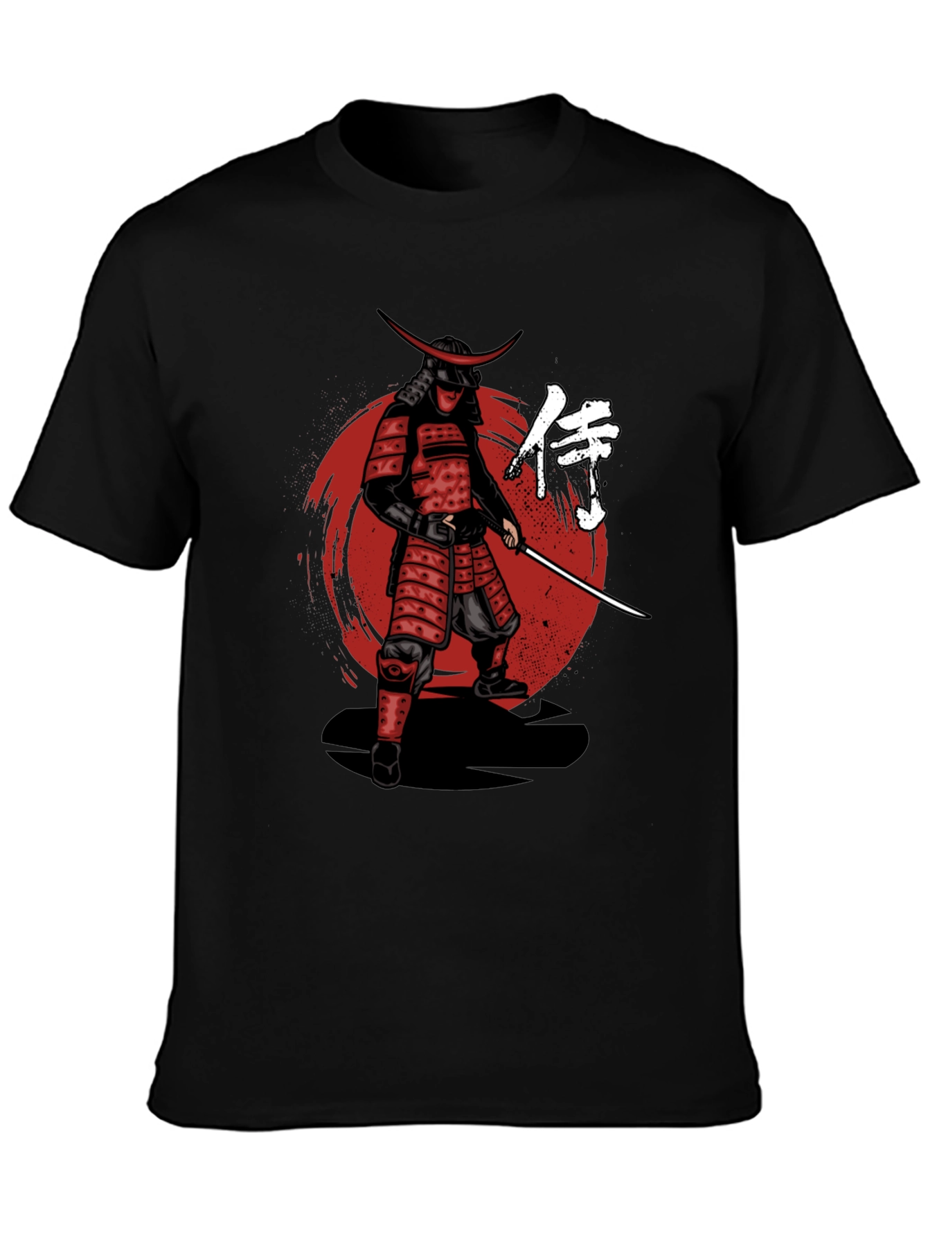 Samurai Warrior Graphic T-Shirt - Black