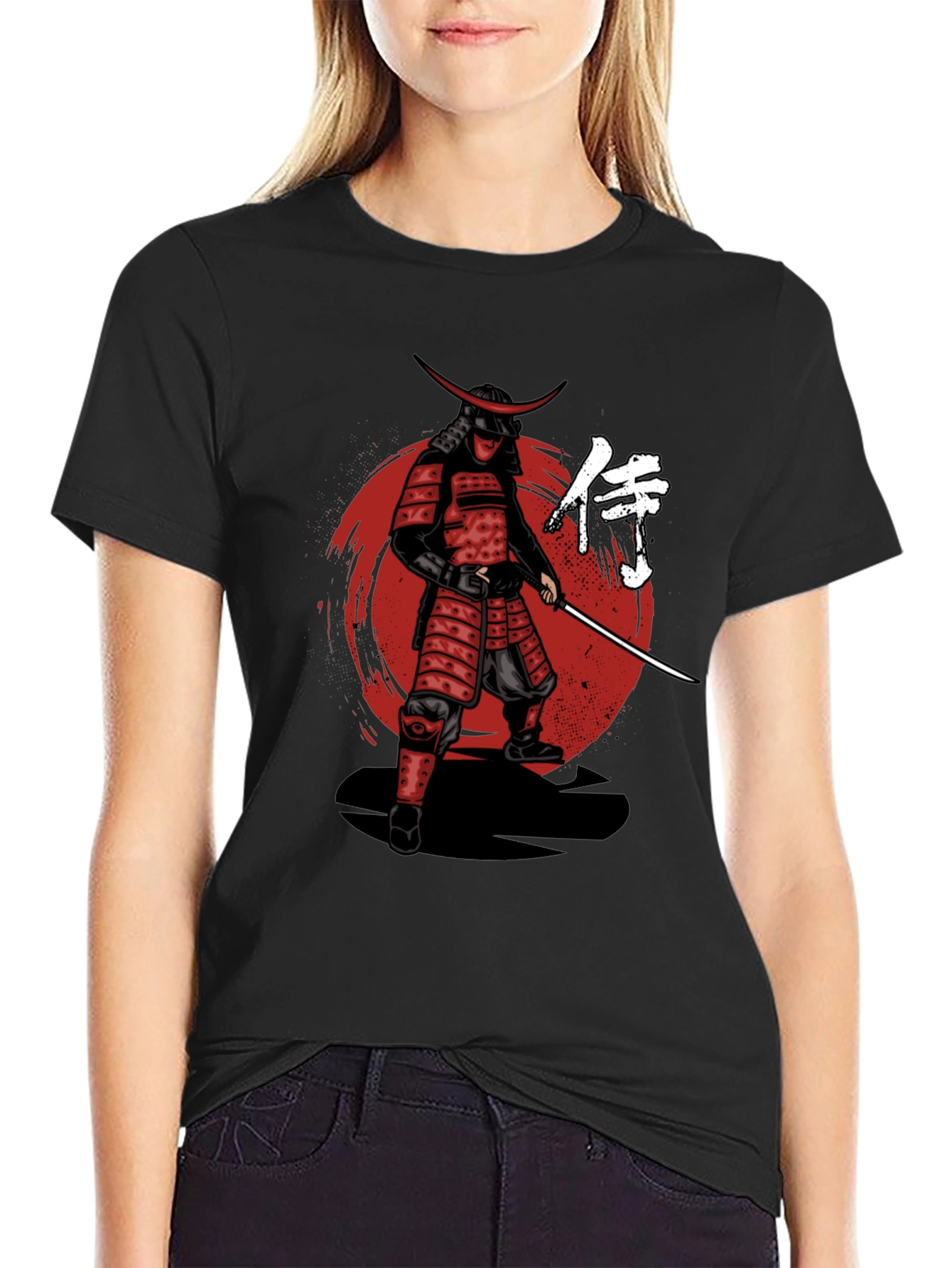 Samurai Warrior Graphic T-Shirt - Black