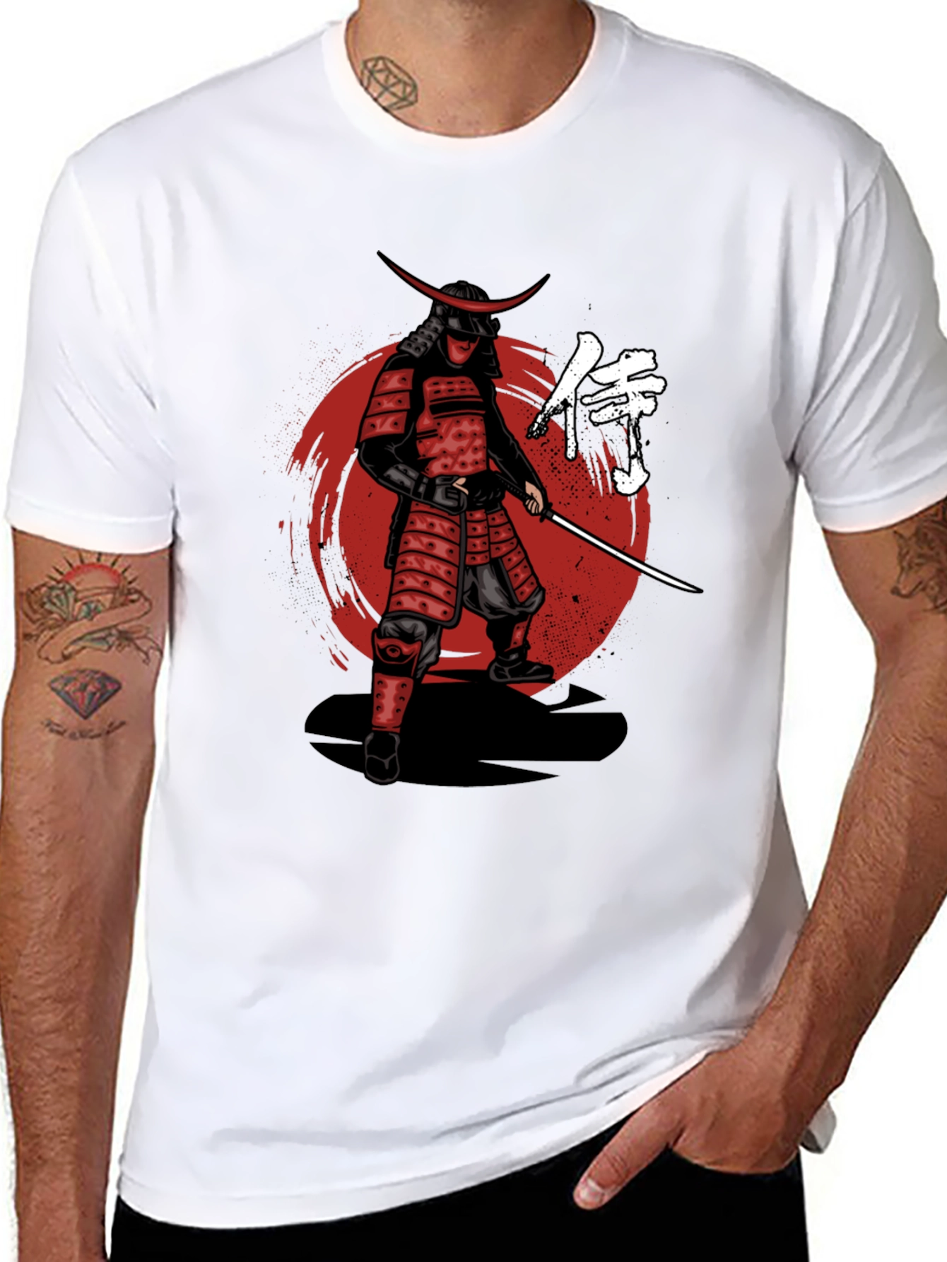 Samurai Warrior Graphic T-Shirt - Black