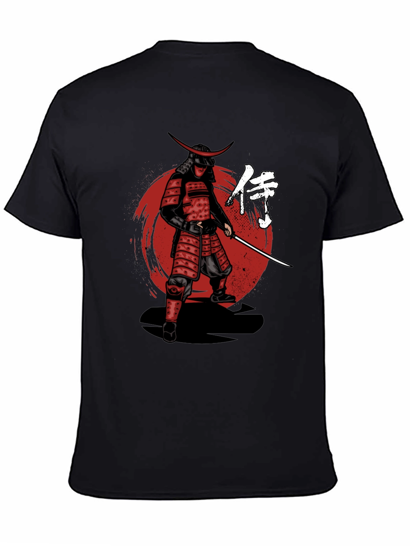 Samurai Warrior Graphic T-Shirt - Black