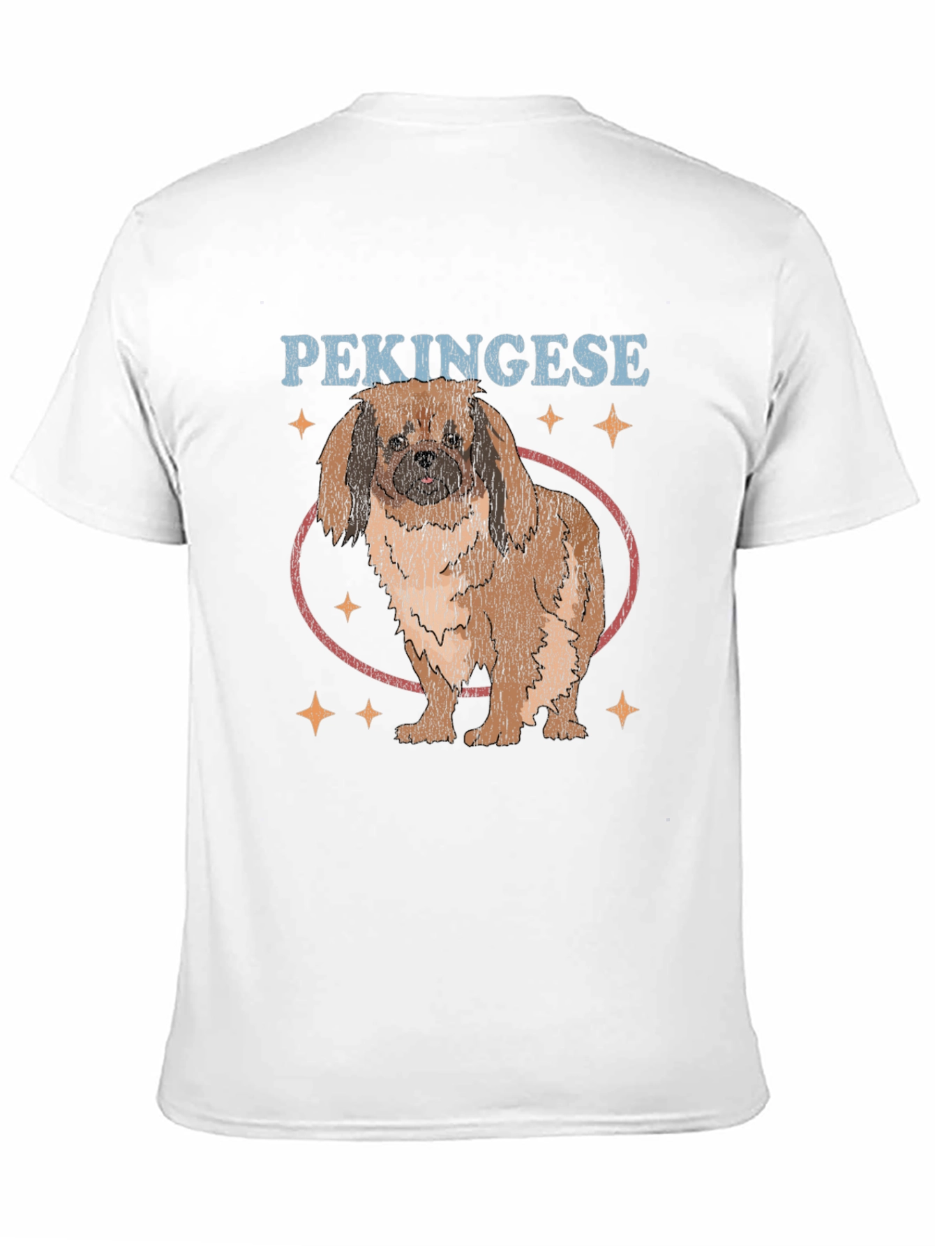 Pekingese Dog Graphic Print Black T-Shirt