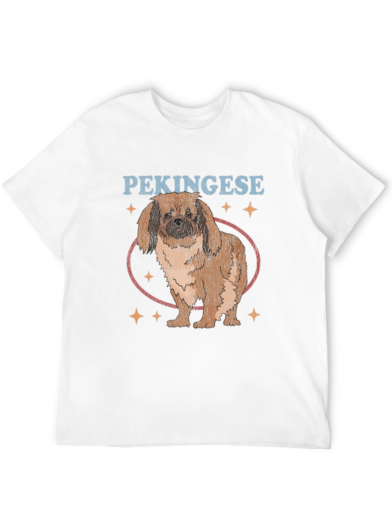 Pekingese Dog Graphic Print Black T-Shirt