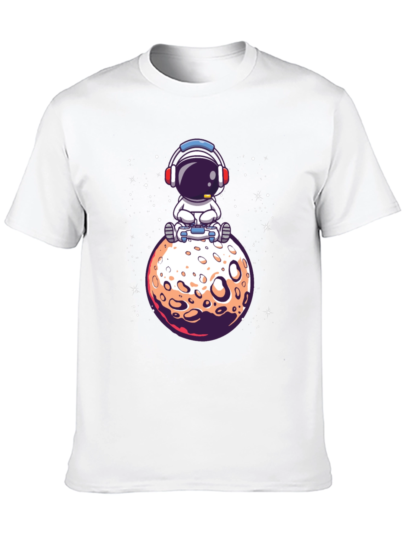 Astronaut on Moon Graphic Tee - Black Cotton T-Shirt
