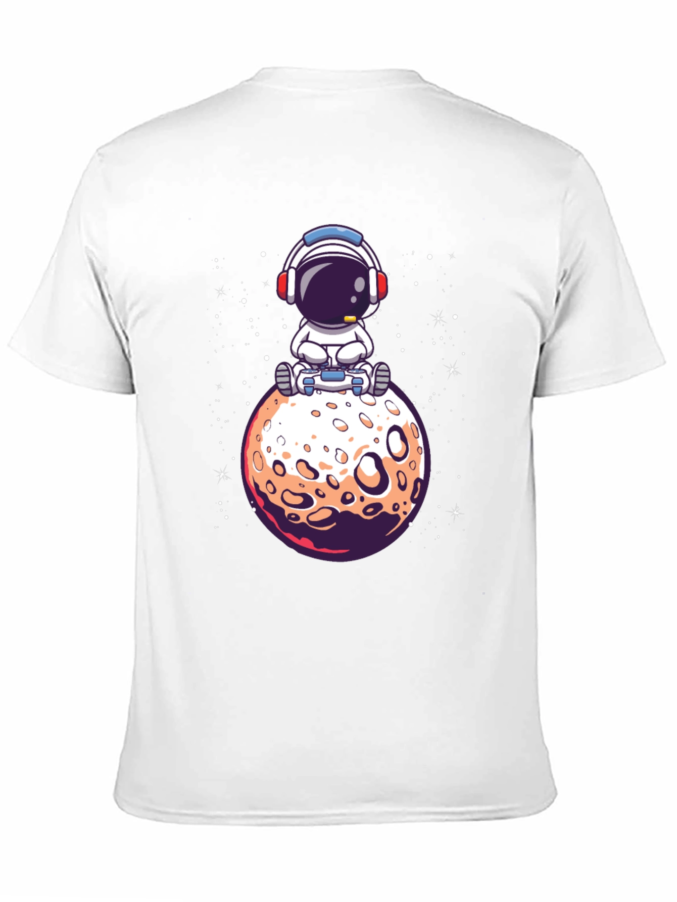 Astronaut on Moon Graphic Tee - Black Cotton T-Shirt