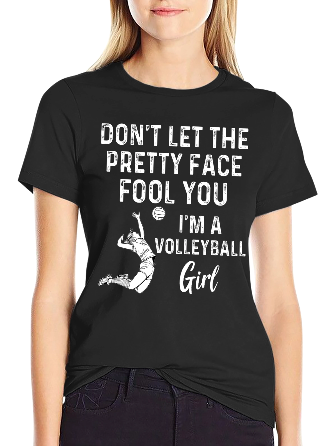 Volleyball Girl Graphic T-Shirt - Sporty & Stylish