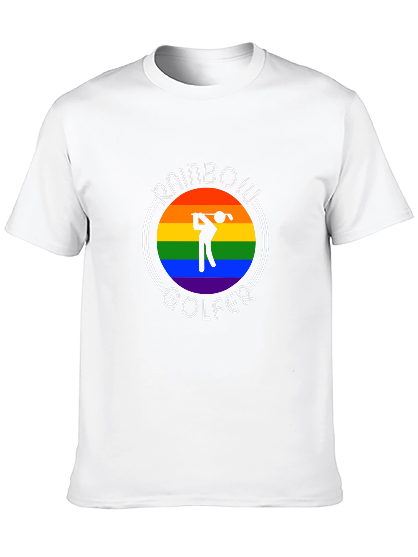 Rainbow Golfer Graphic T-Shirt