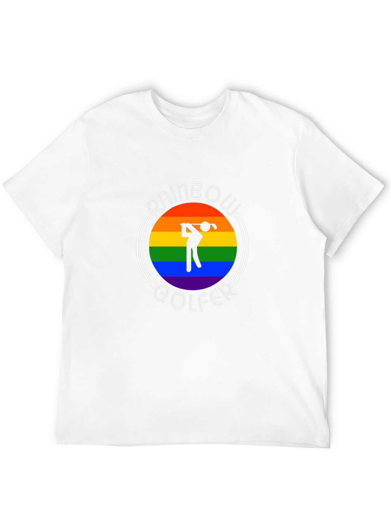 Rainbow Golfer Graphic T-Shirt