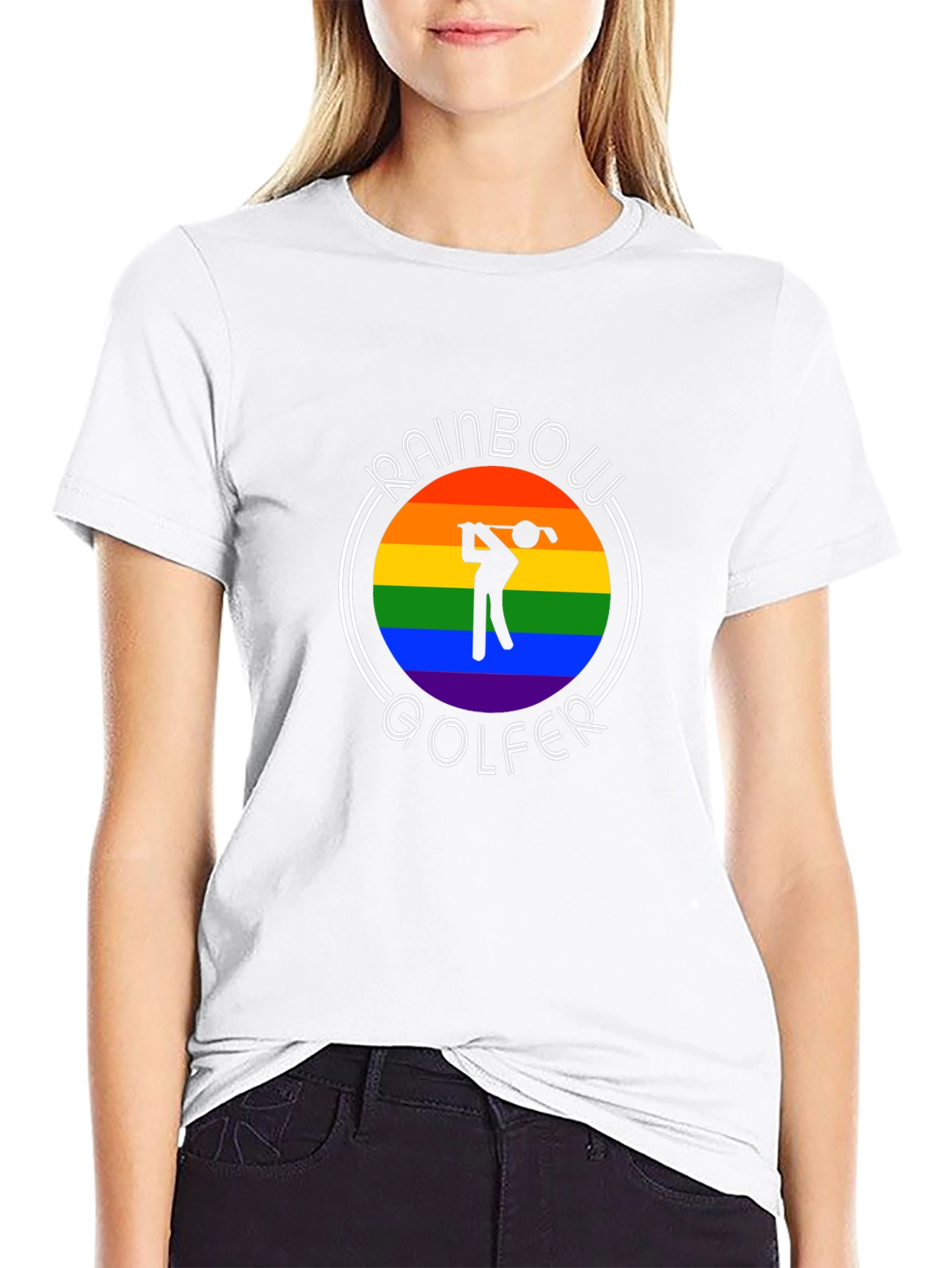 Rainbow Golfer Graphic T-Shirt