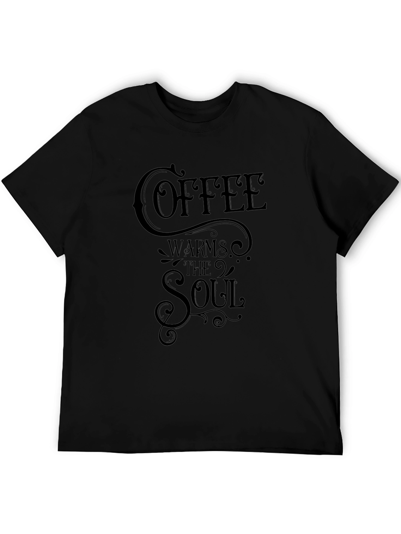 Coffee Warms the Soul Graphic Tee - Black