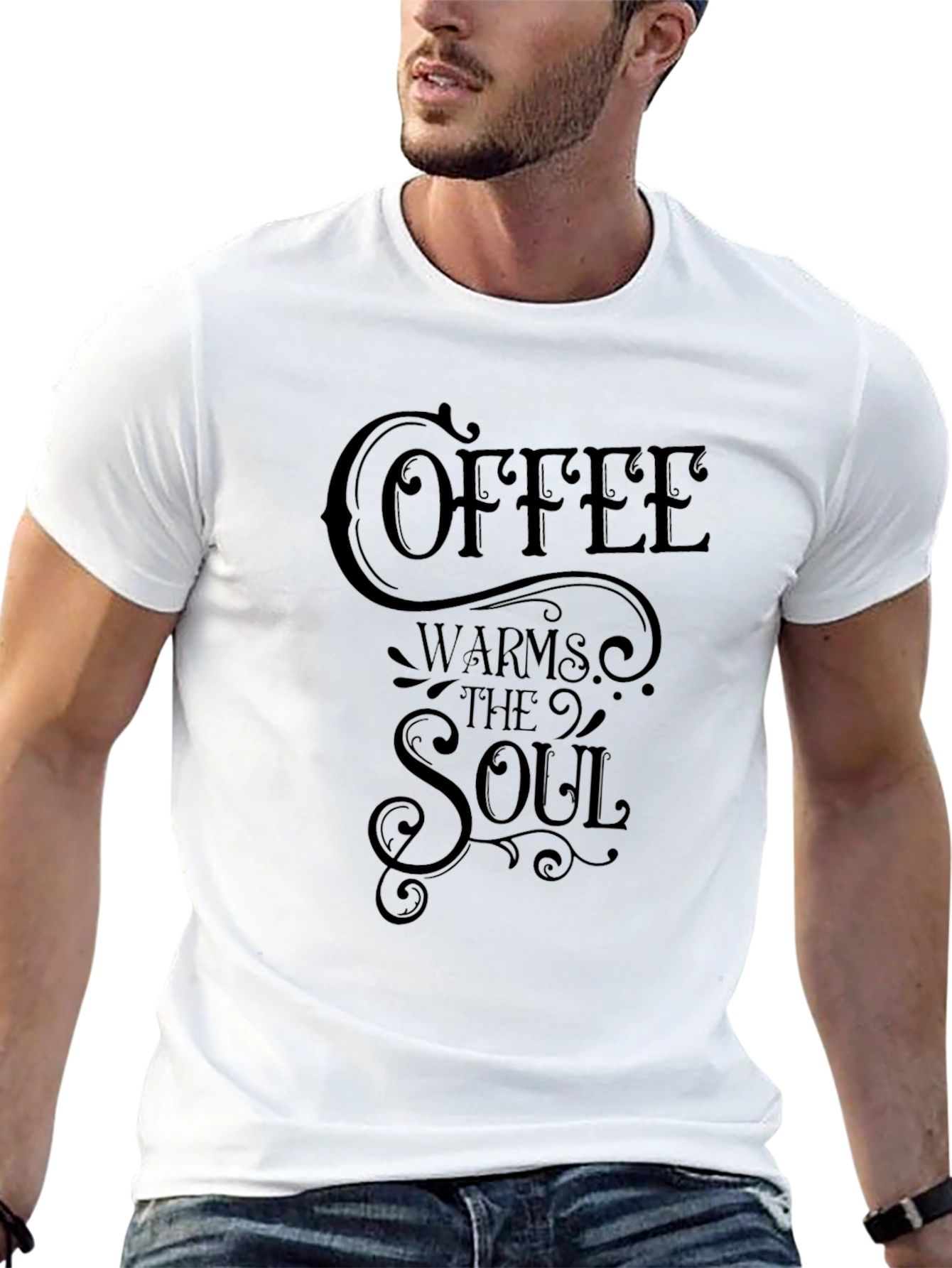 Coffee Warms the Soul Graphic Tee - Black