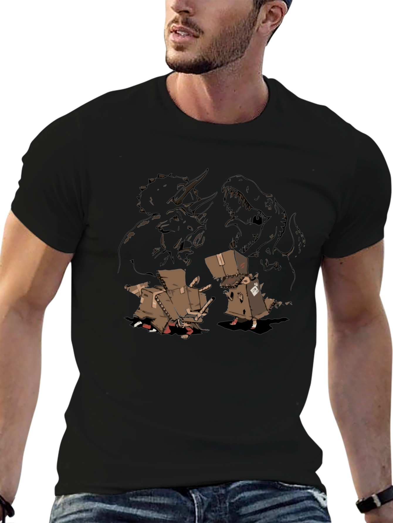 Dino Disguise Mens Black Graphic Tee