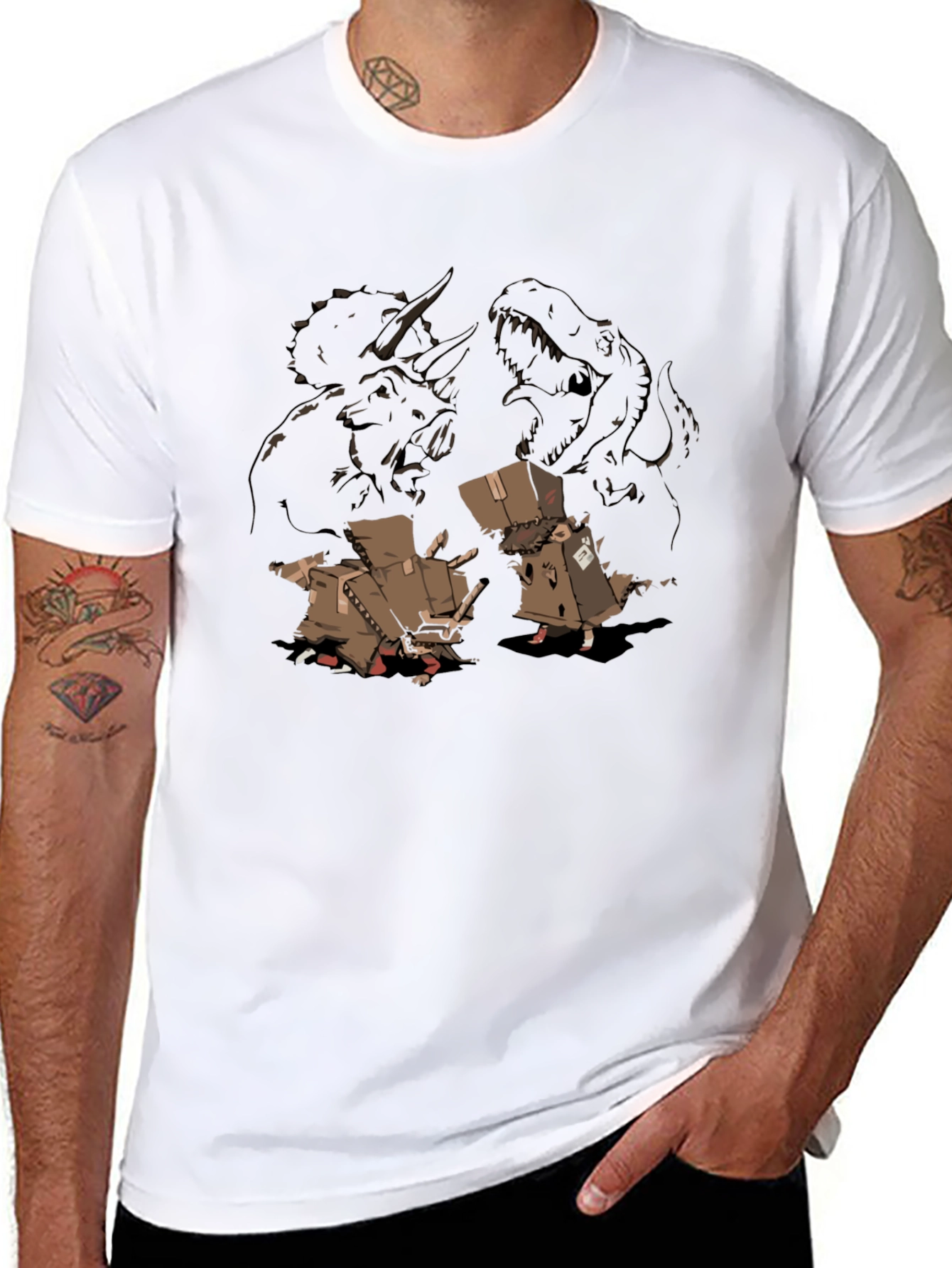 Dino Disguise Mens Black Graphic Tee