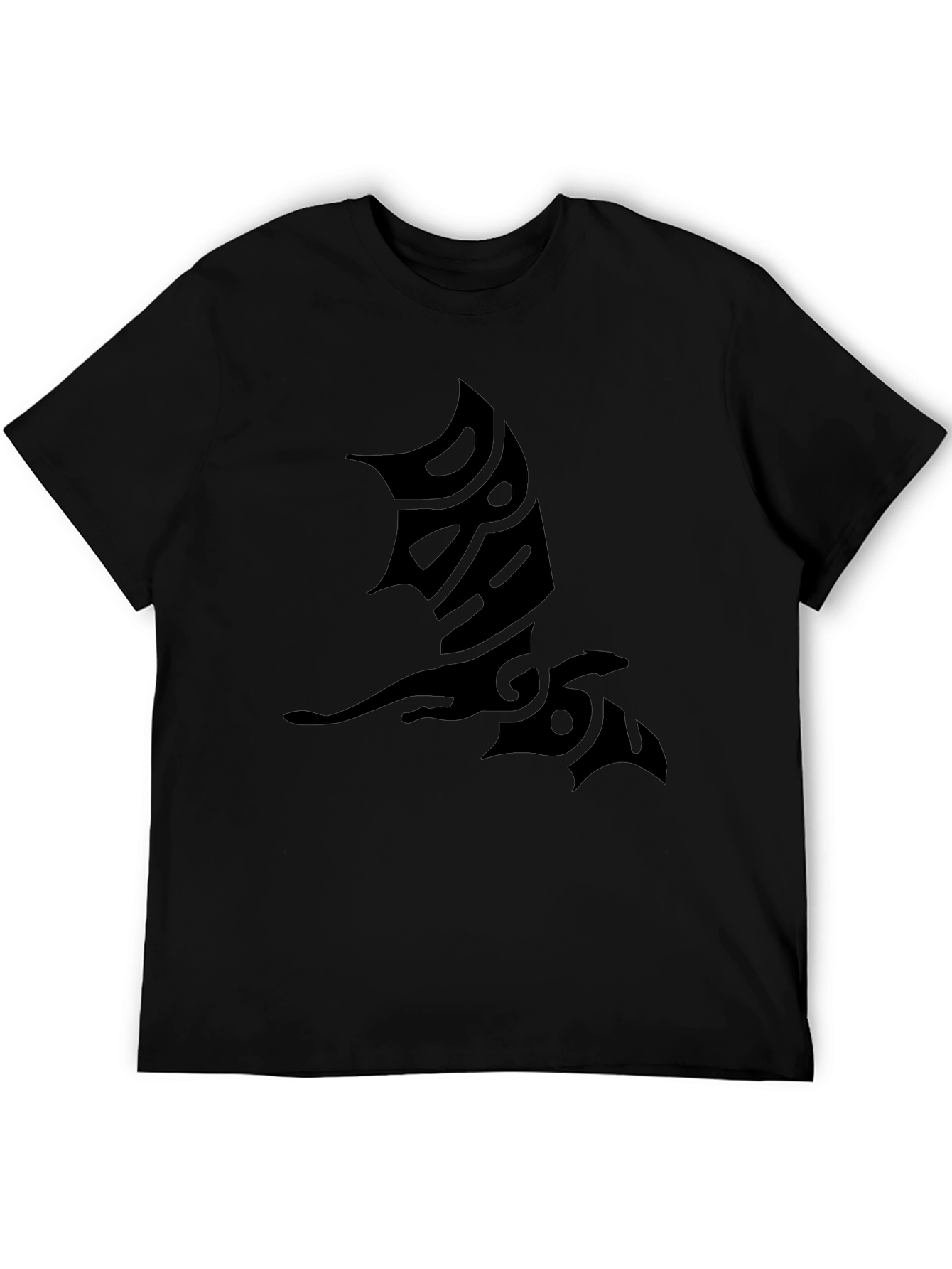 Dragon Tattoo Graphic Print Black Mens T-Shirt