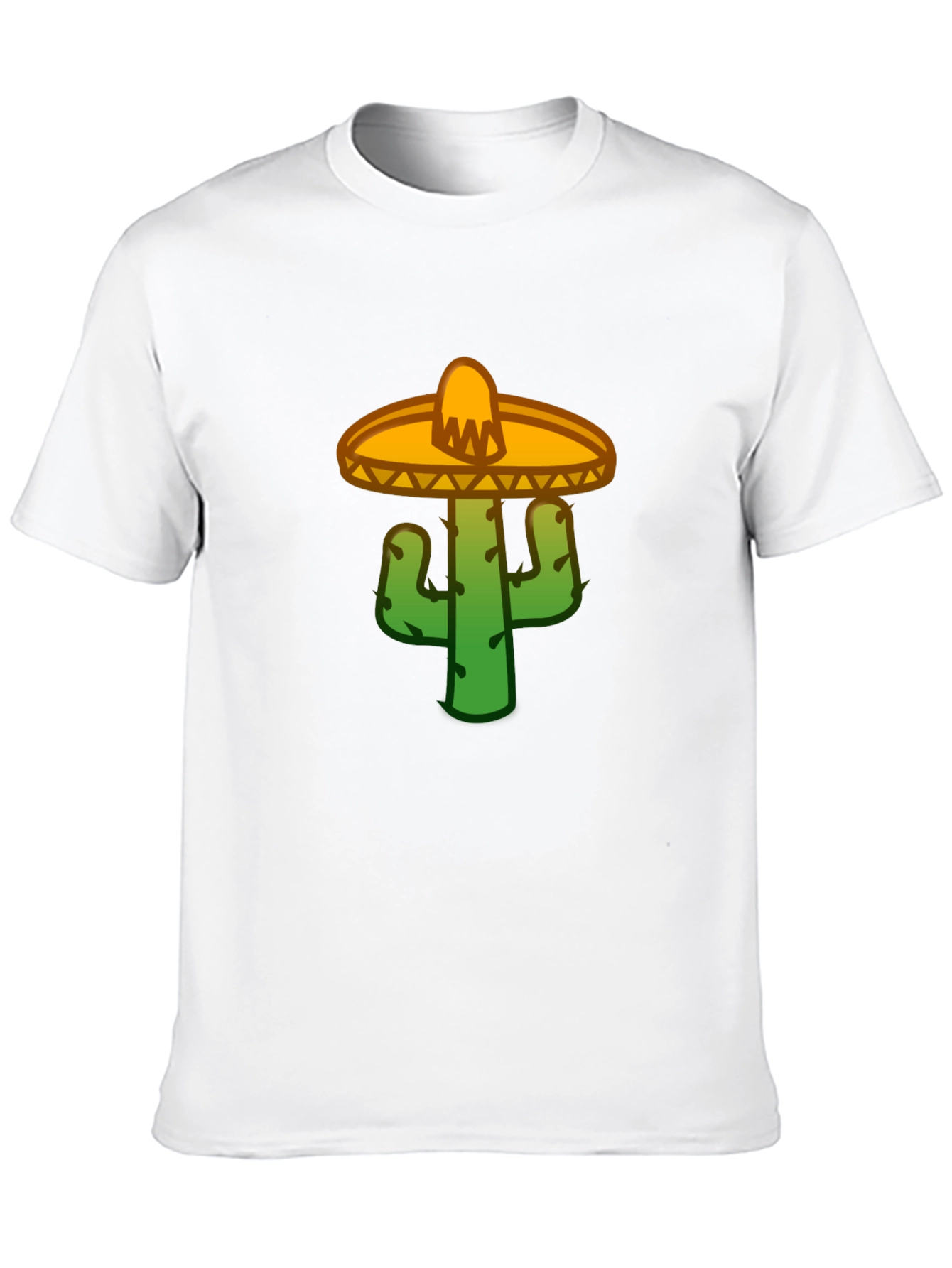 Cactus Sombrero Graphic Tee - Black Cotton T-Shirt