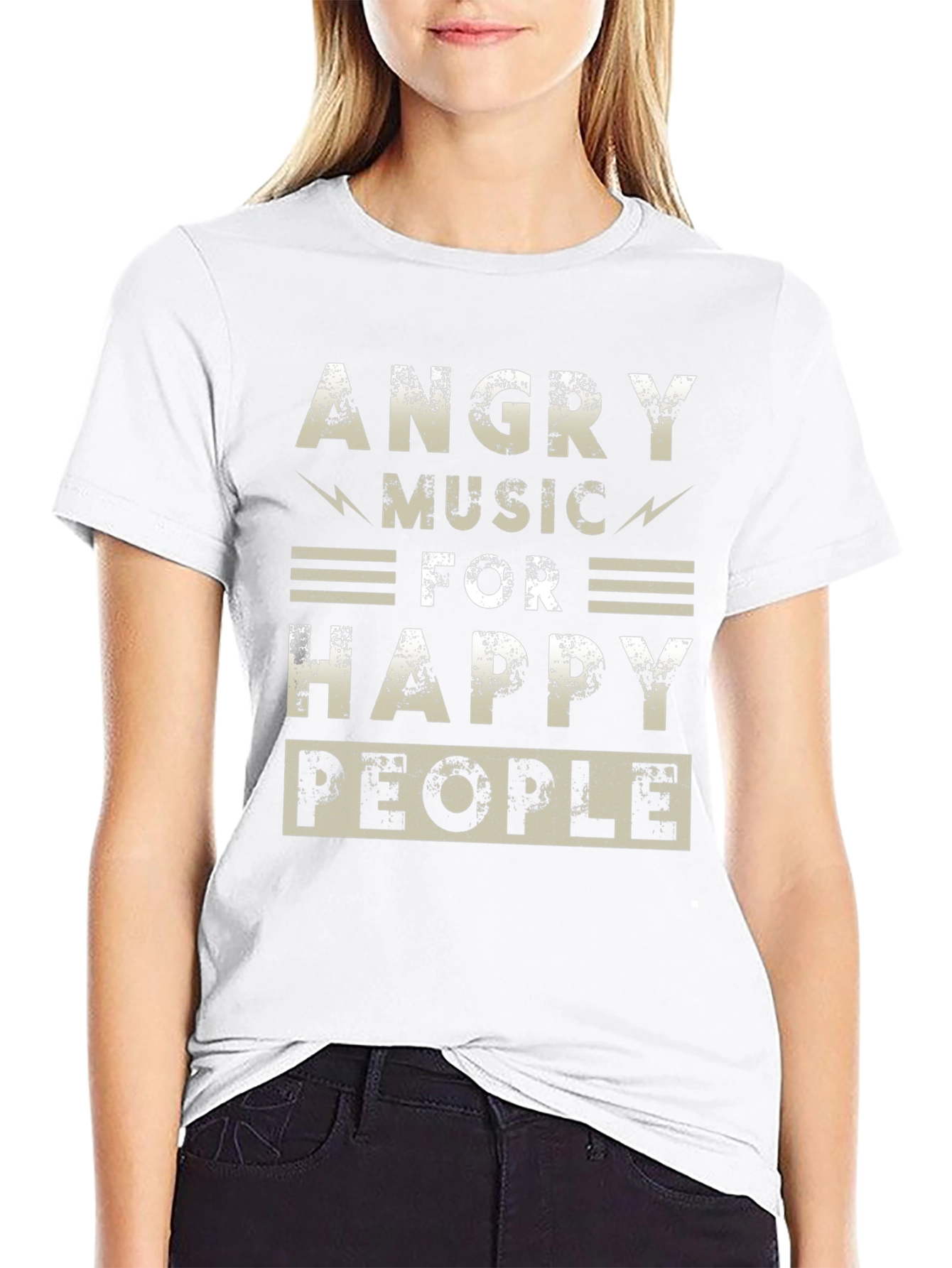 Angry Music for Happy People Black T-Shirt