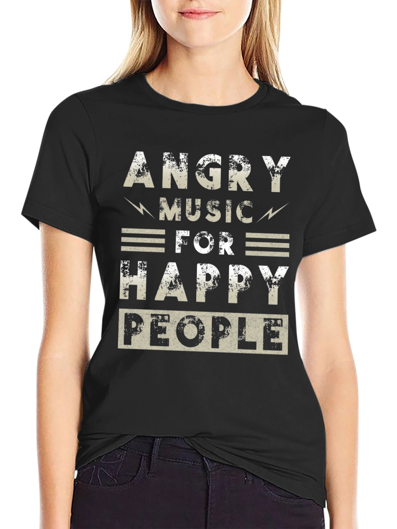Angry Music for Happy People Black T-Shirt