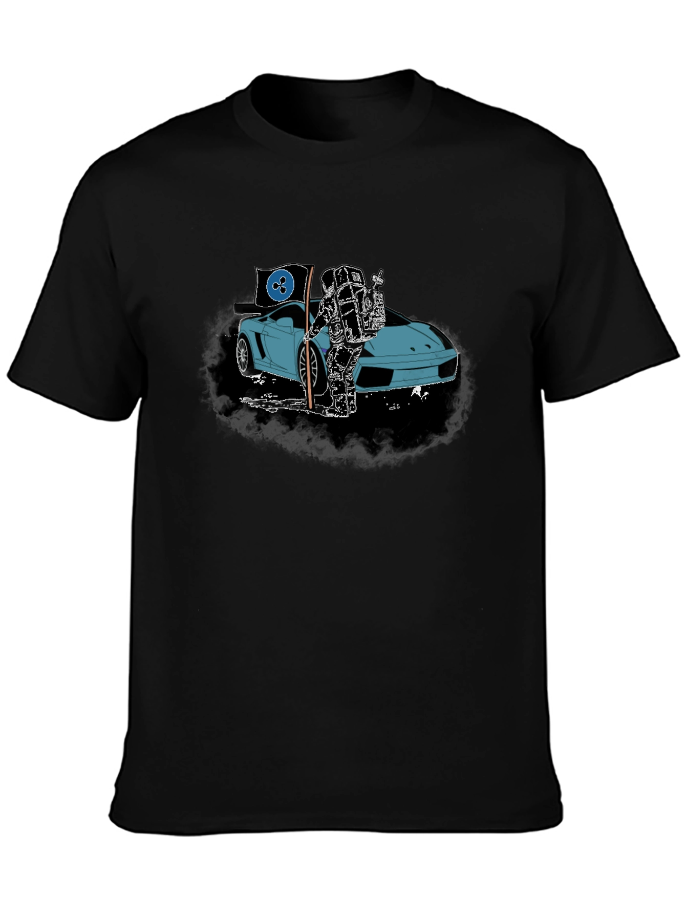 Astronaut & Sports Car Graphic T-Shirt