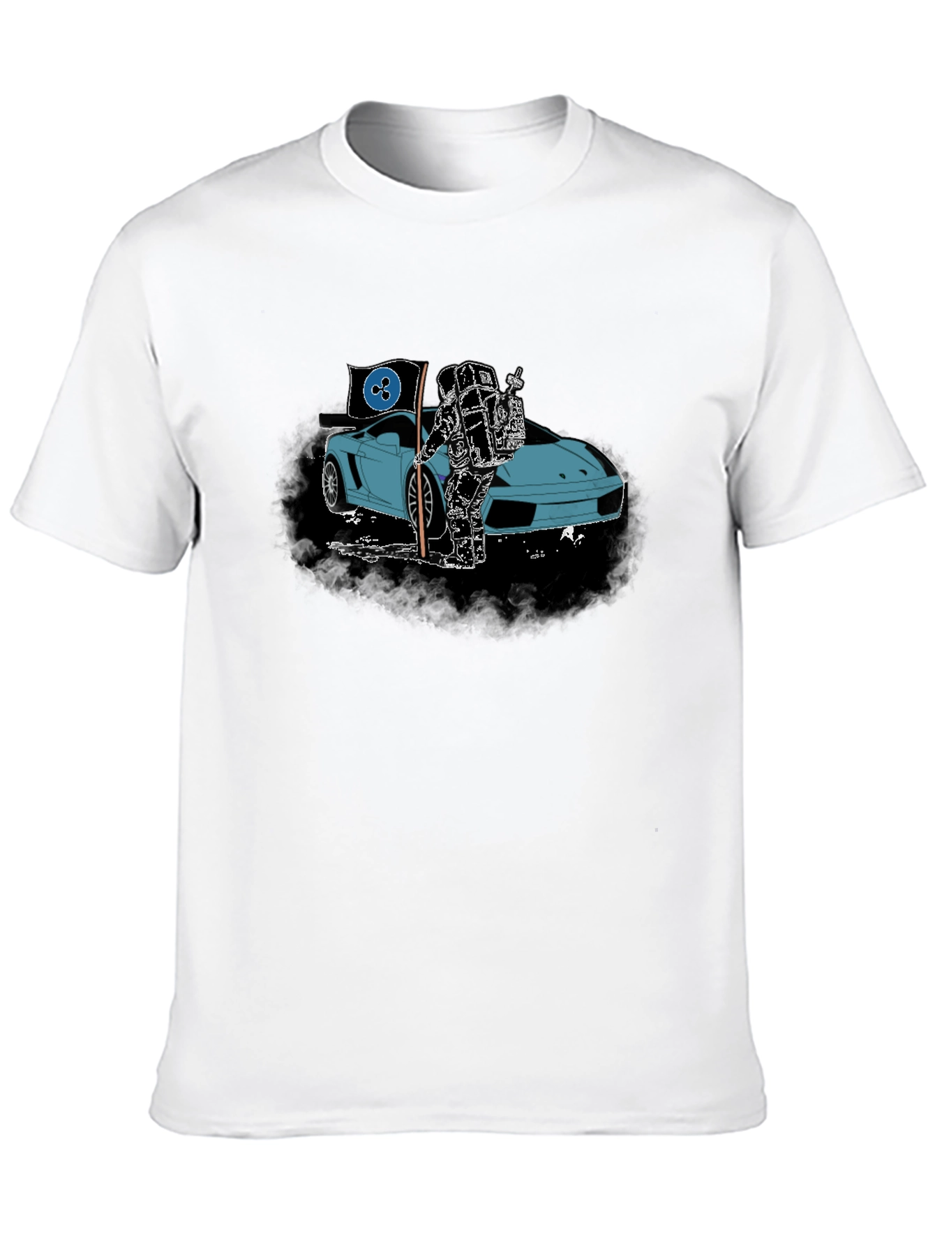 Astronaut & Sports Car Graphic T-Shirt