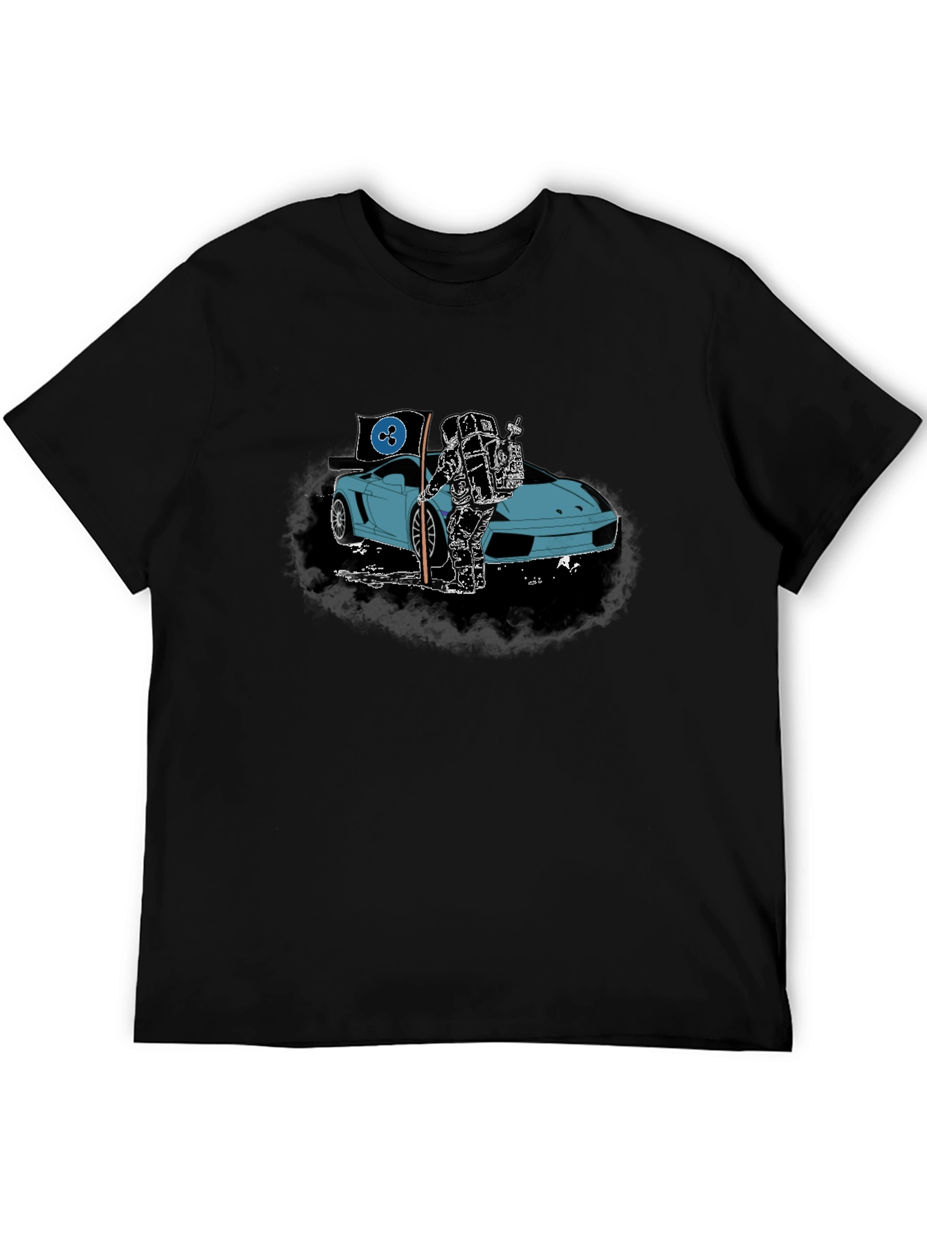 Astronaut & Sports Car Graphic T-Shirt