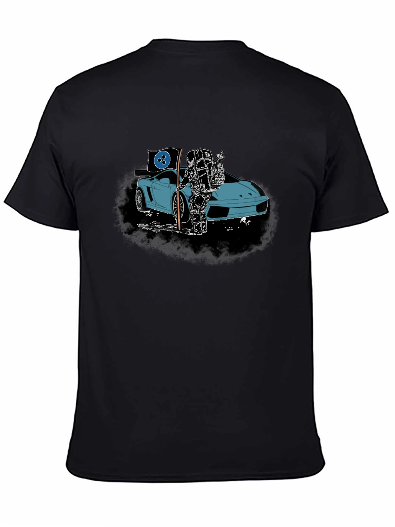 Astronaut & Sports Car Graphic T-Shirt
