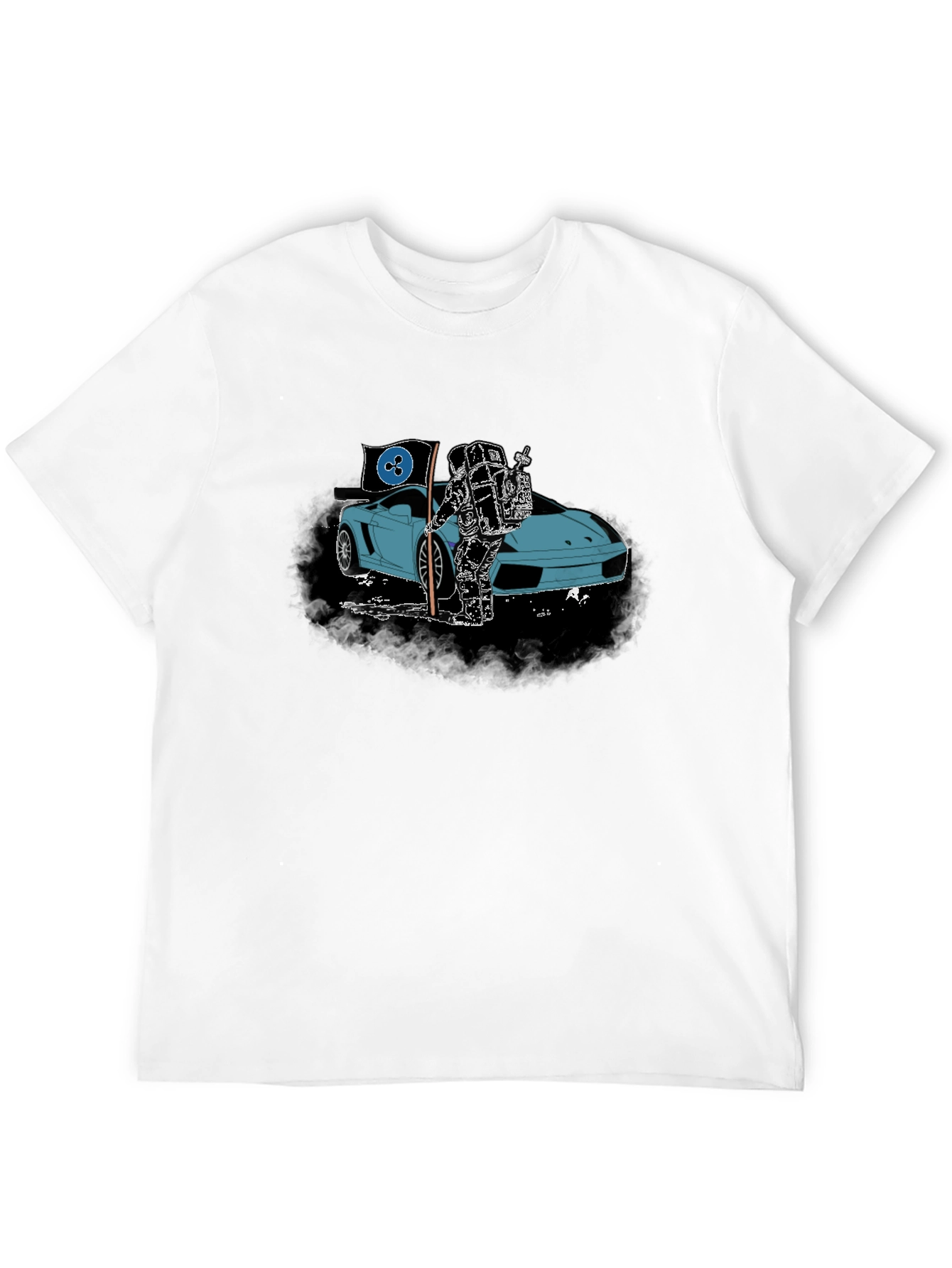 Astronaut & Sports Car Graphic T-Shirt