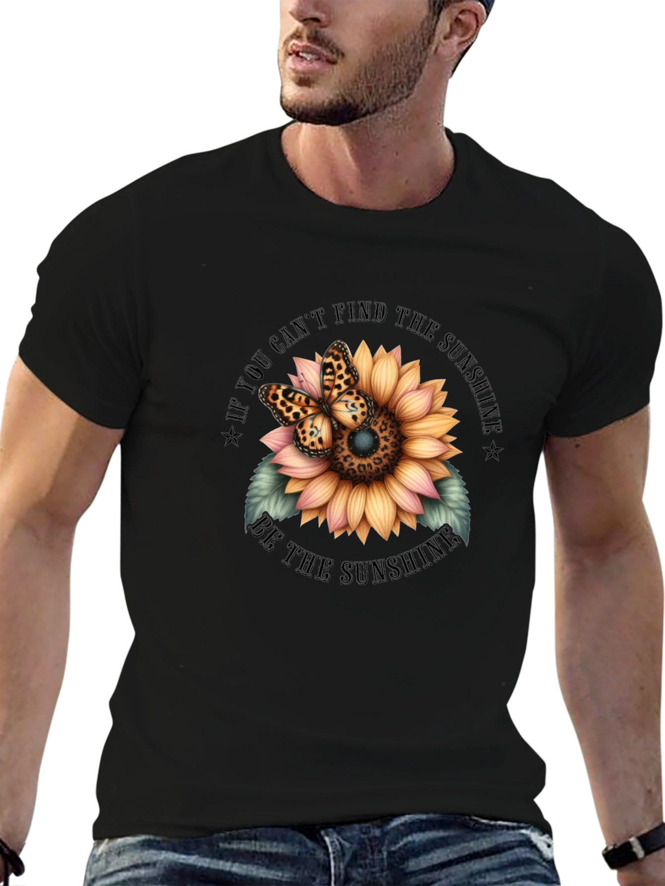 Sunflower Butterfly Graphic Tee - Be The Sunshine