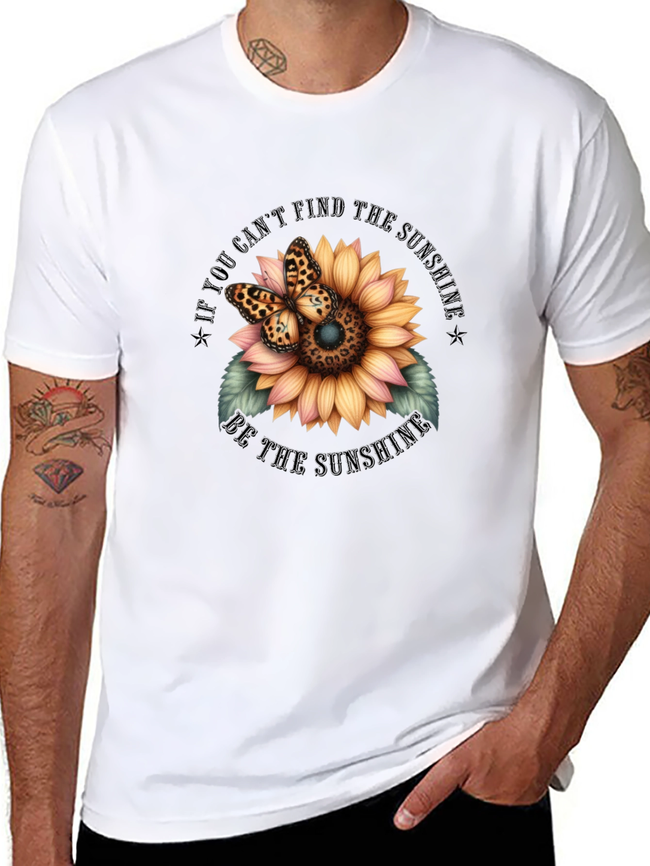 Sunflower Butterfly Graphic Tee - Be The Sunshine
