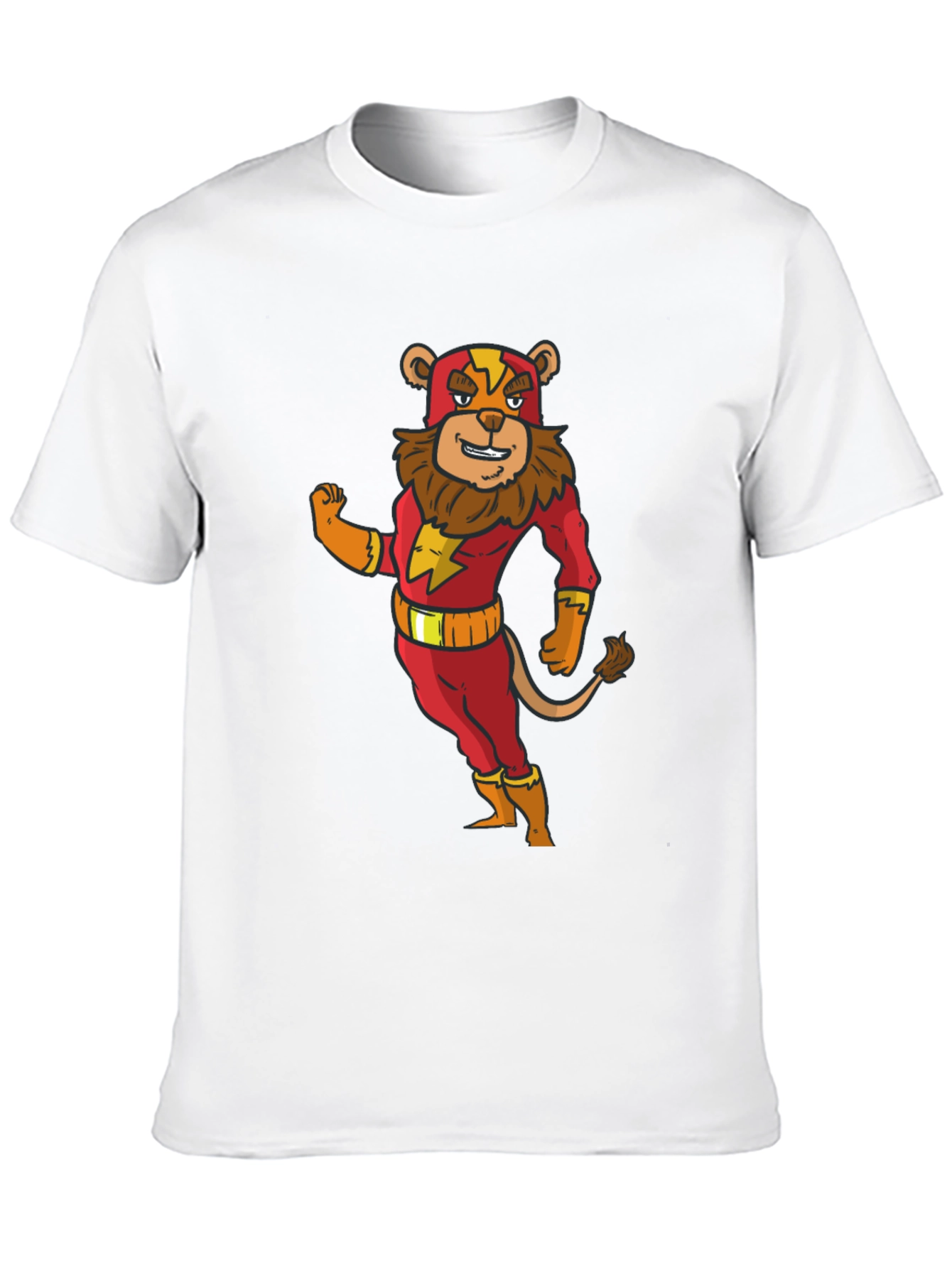 Lion Superhero Cartoon Graphic T-Shirt