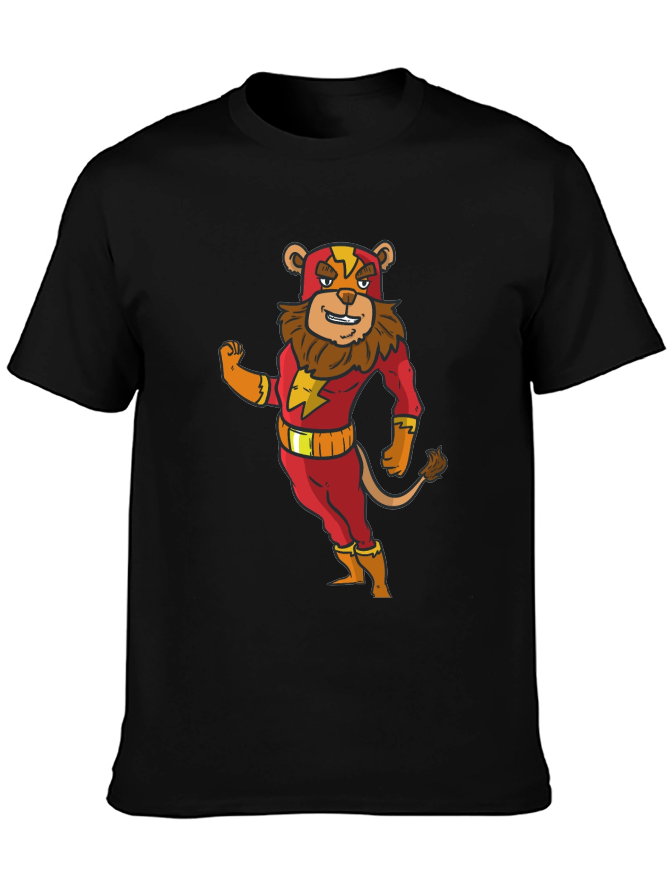 Lion Superhero Cartoon Graphic T-Shirt