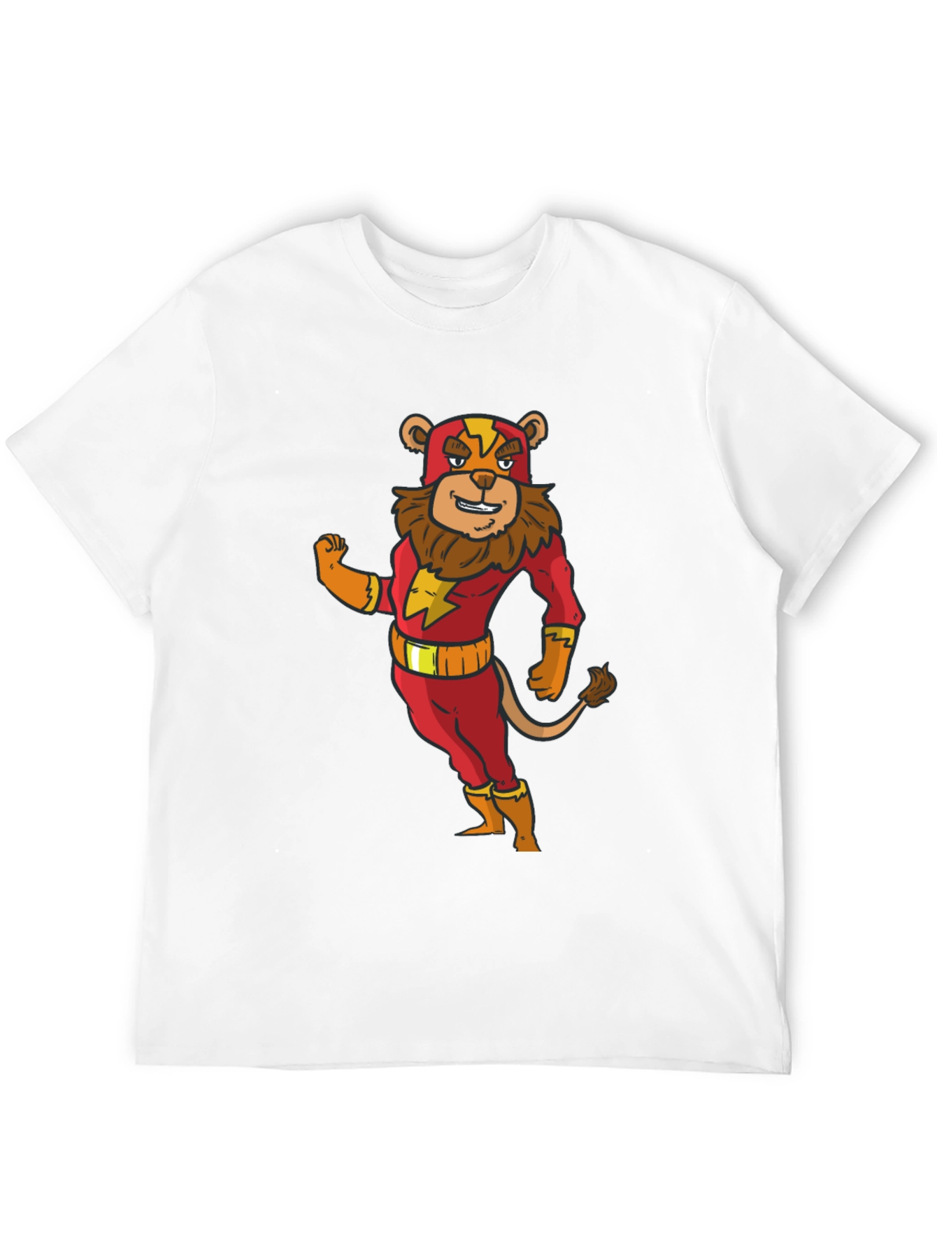 Lion Superhero Cartoon Graphic T-Shirt