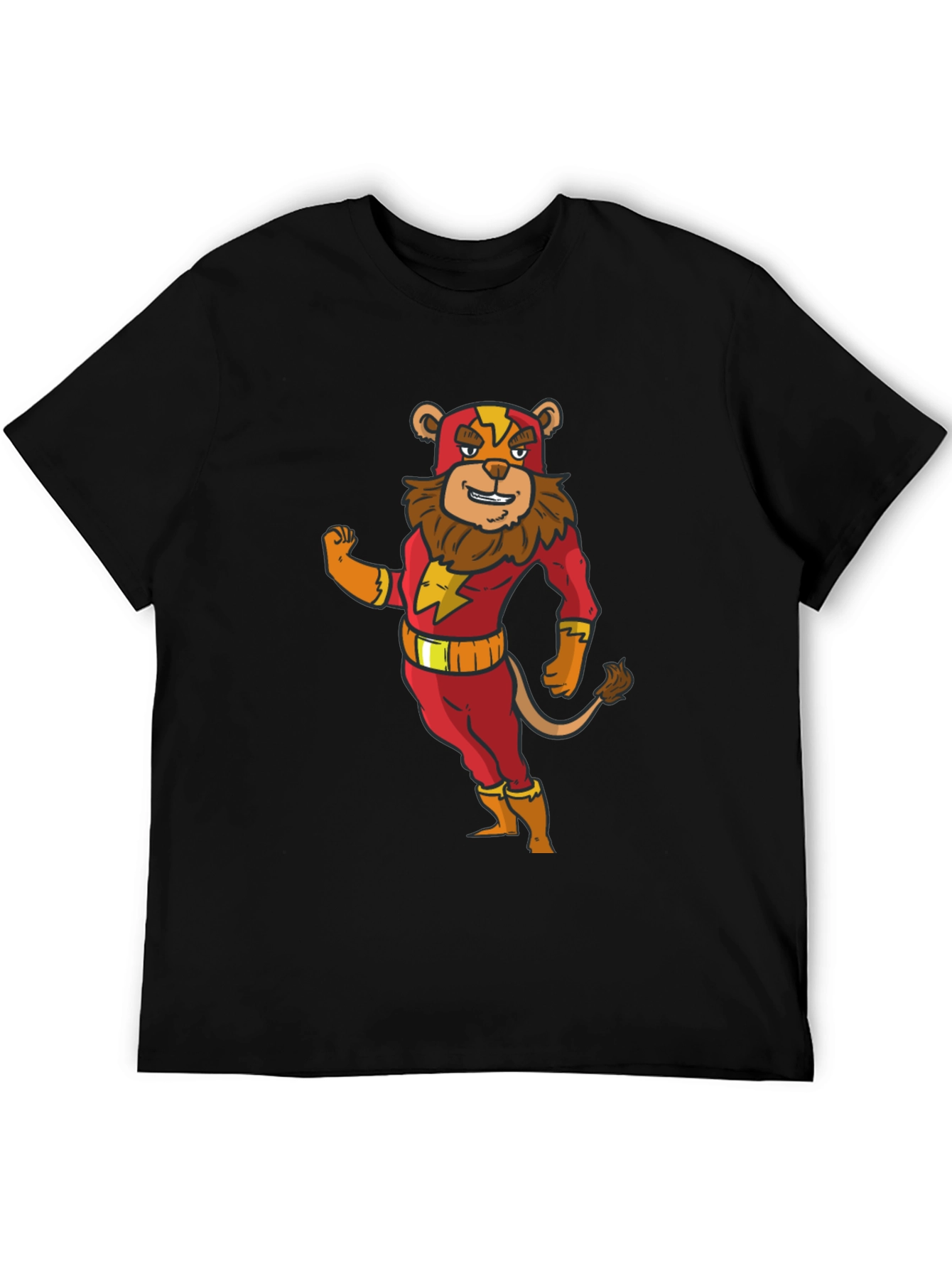 Lion Superhero Cartoon Graphic T-Shirt