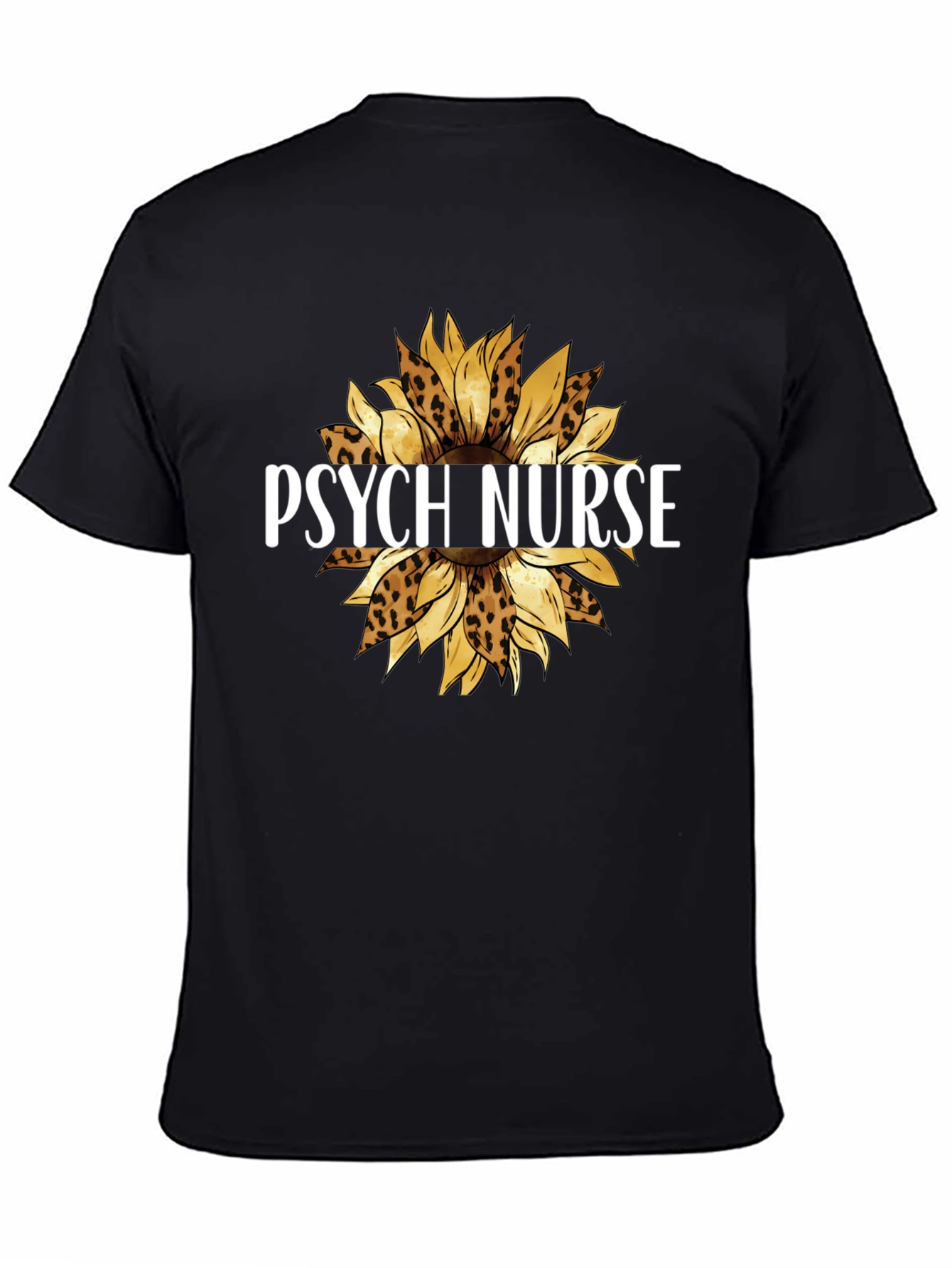 Psych Nurse Leopard Sunflower Graphic Tee
