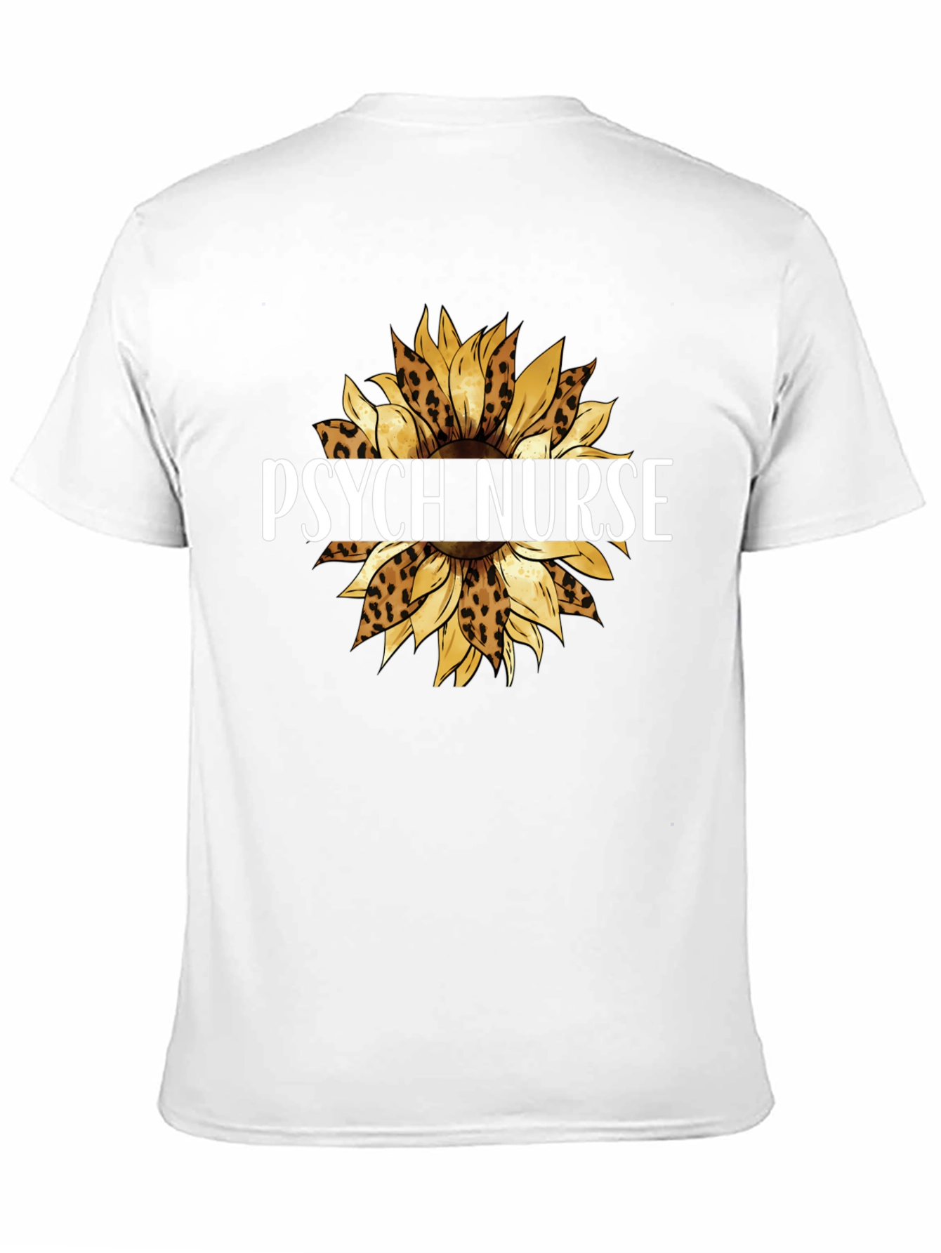Psych Nurse Leopard Sunflower Graphic Tee