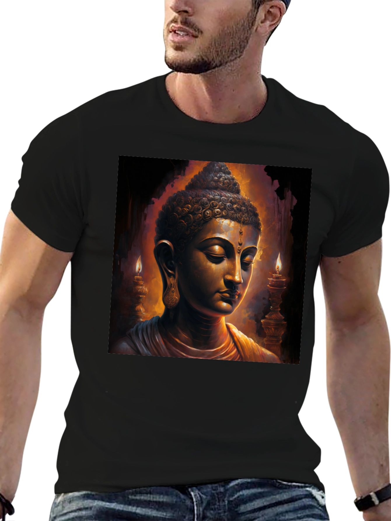 Buddha Graphic Black Tee