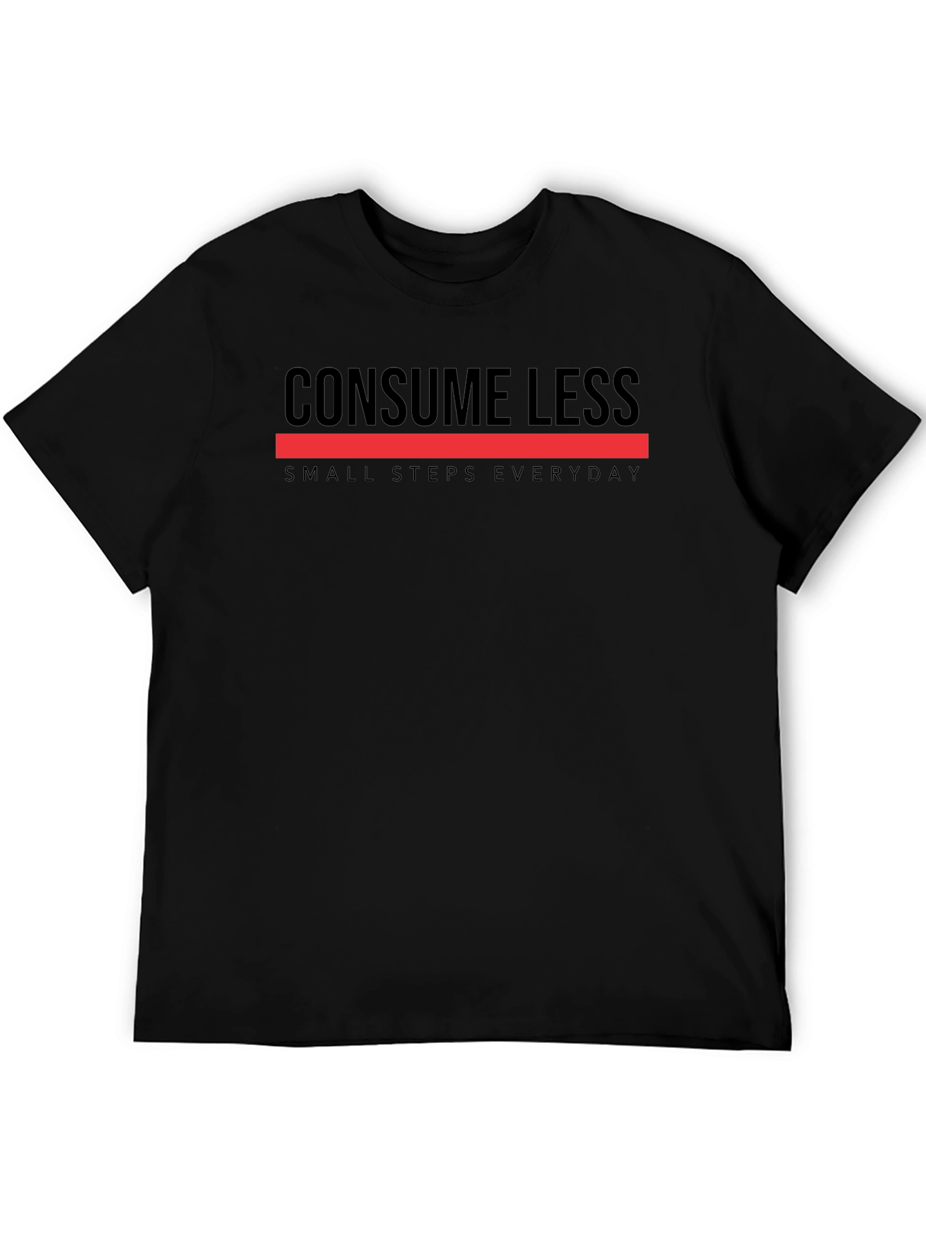 Consume Less Black Graphic Tee - Small Steps Everyday
