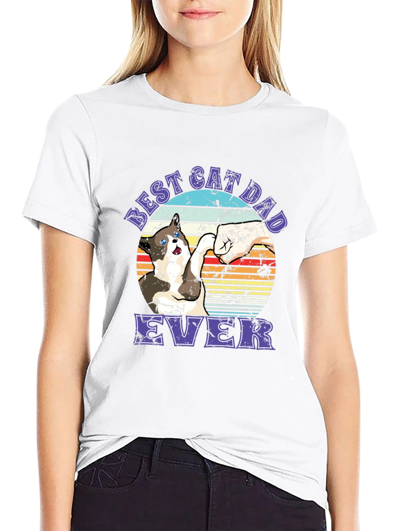 Best Cat Dad Ever Graphic T-Shirt