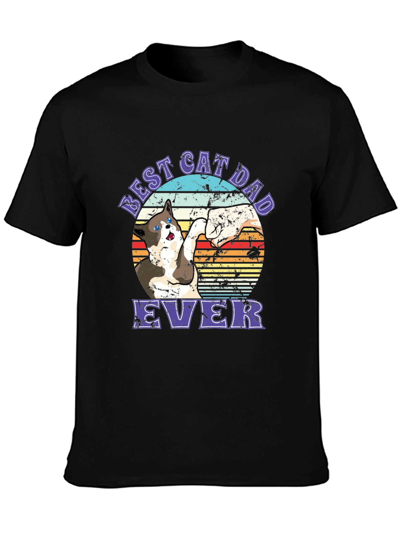 Best Cat Dad Ever Graphic T-Shirt