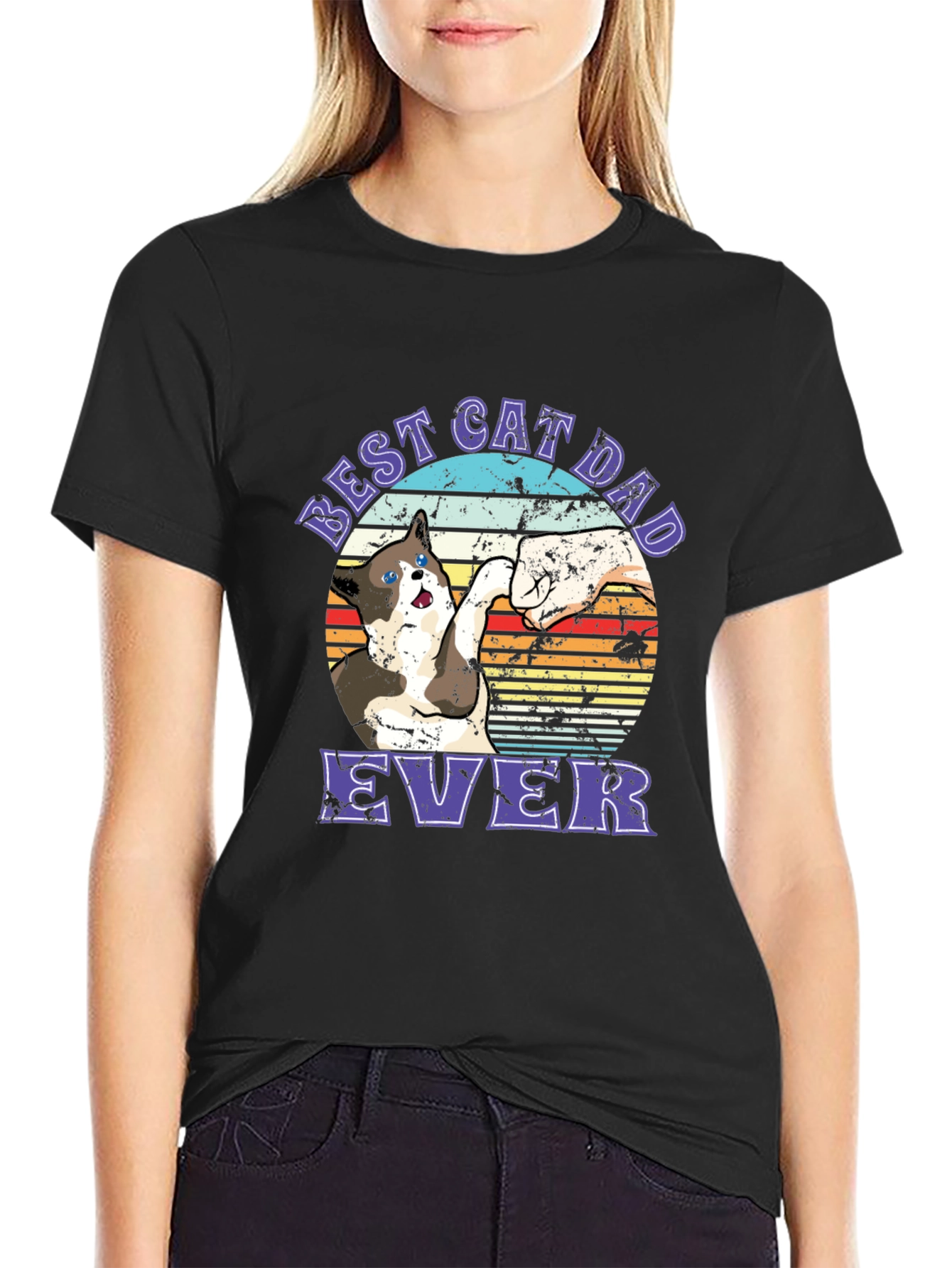 Best Cat Dad Ever Graphic T-Shirt