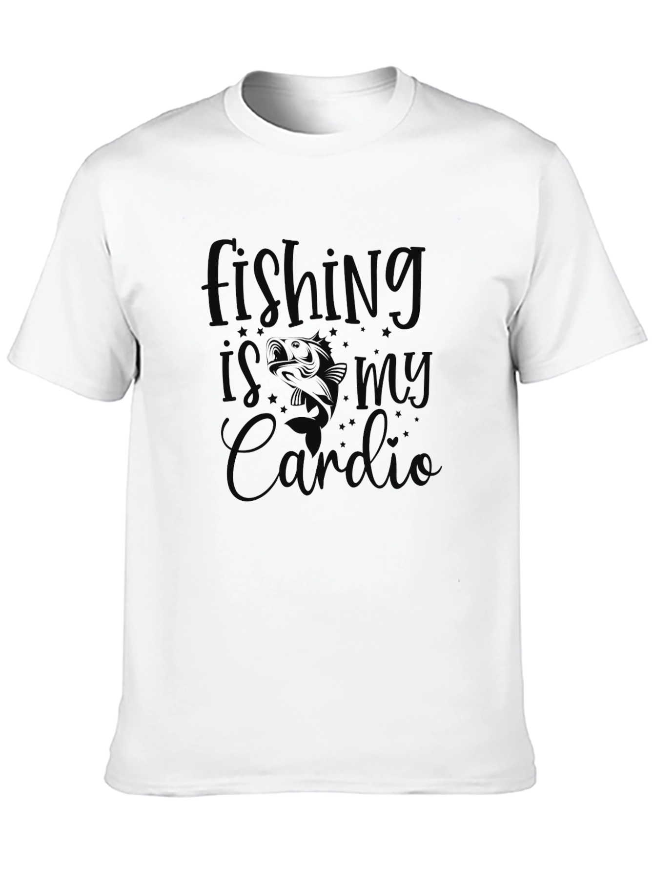 Mens Black Fishing is my Cardio Graphic T-Shirt