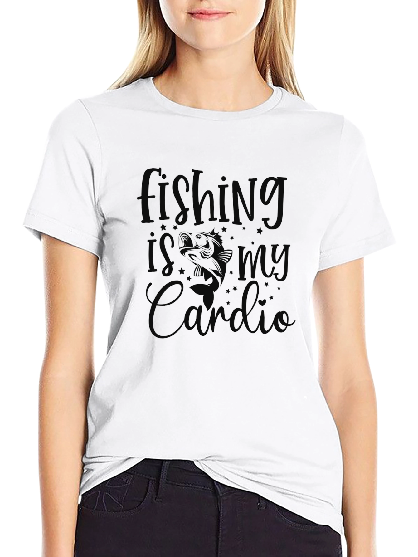 Mens Black Fishing is my Cardio Graphic T-Shirt