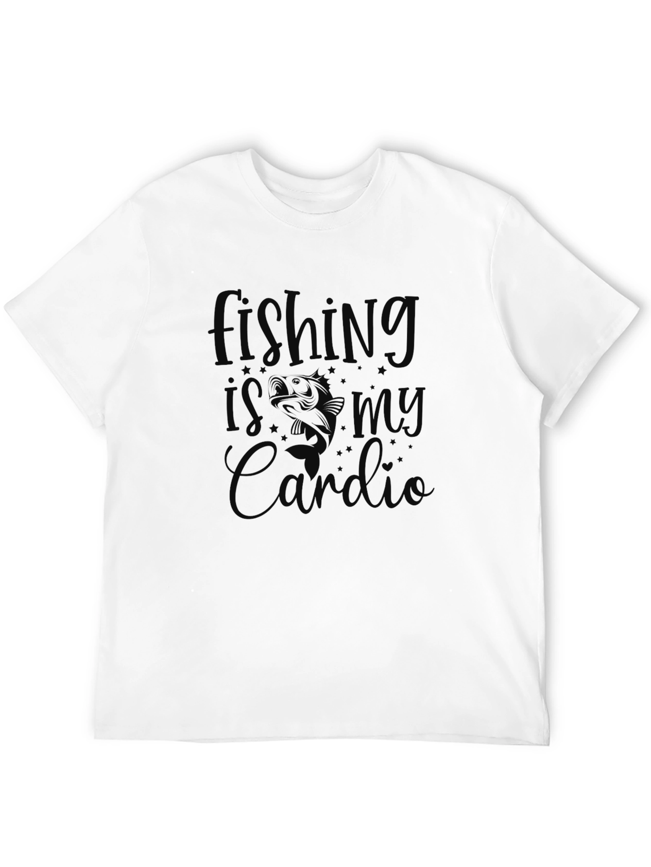 Mens Black Fishing is my Cardio Graphic T-Shirt