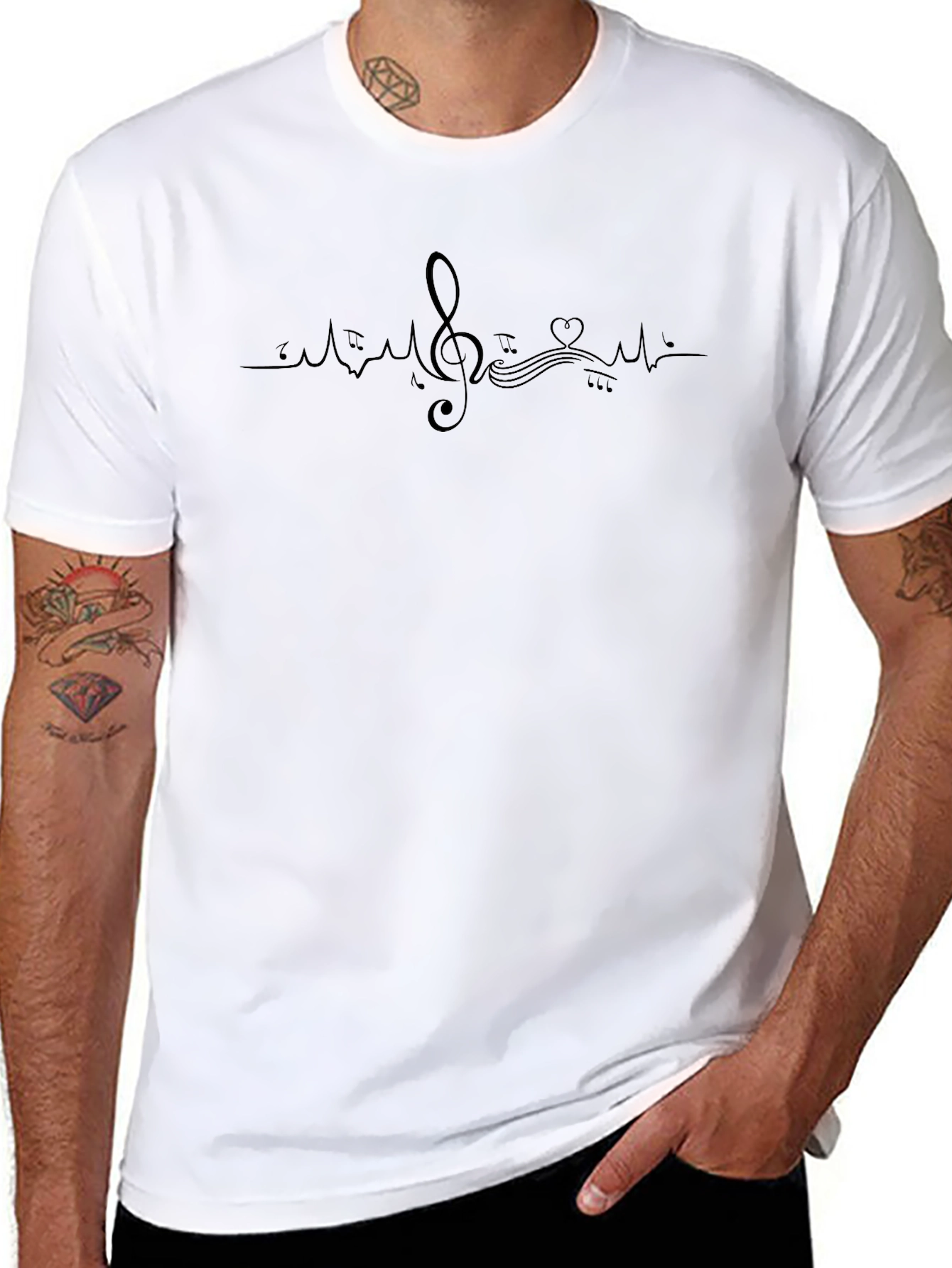 Music Love Heartbeat T-Shirt - Graphic Tee