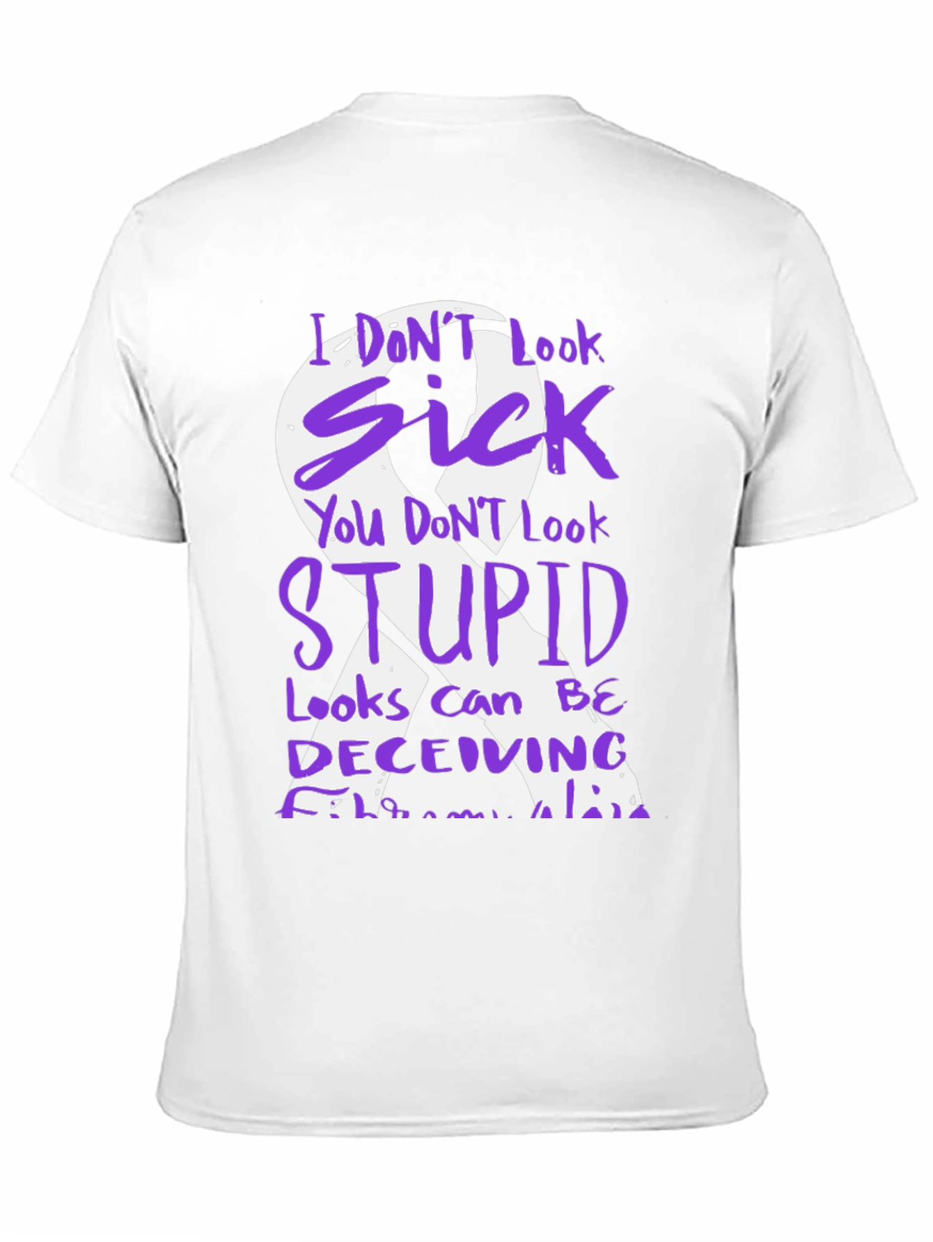 Fibromyalgia Awareness T-Shirt Purple Ribbon Design